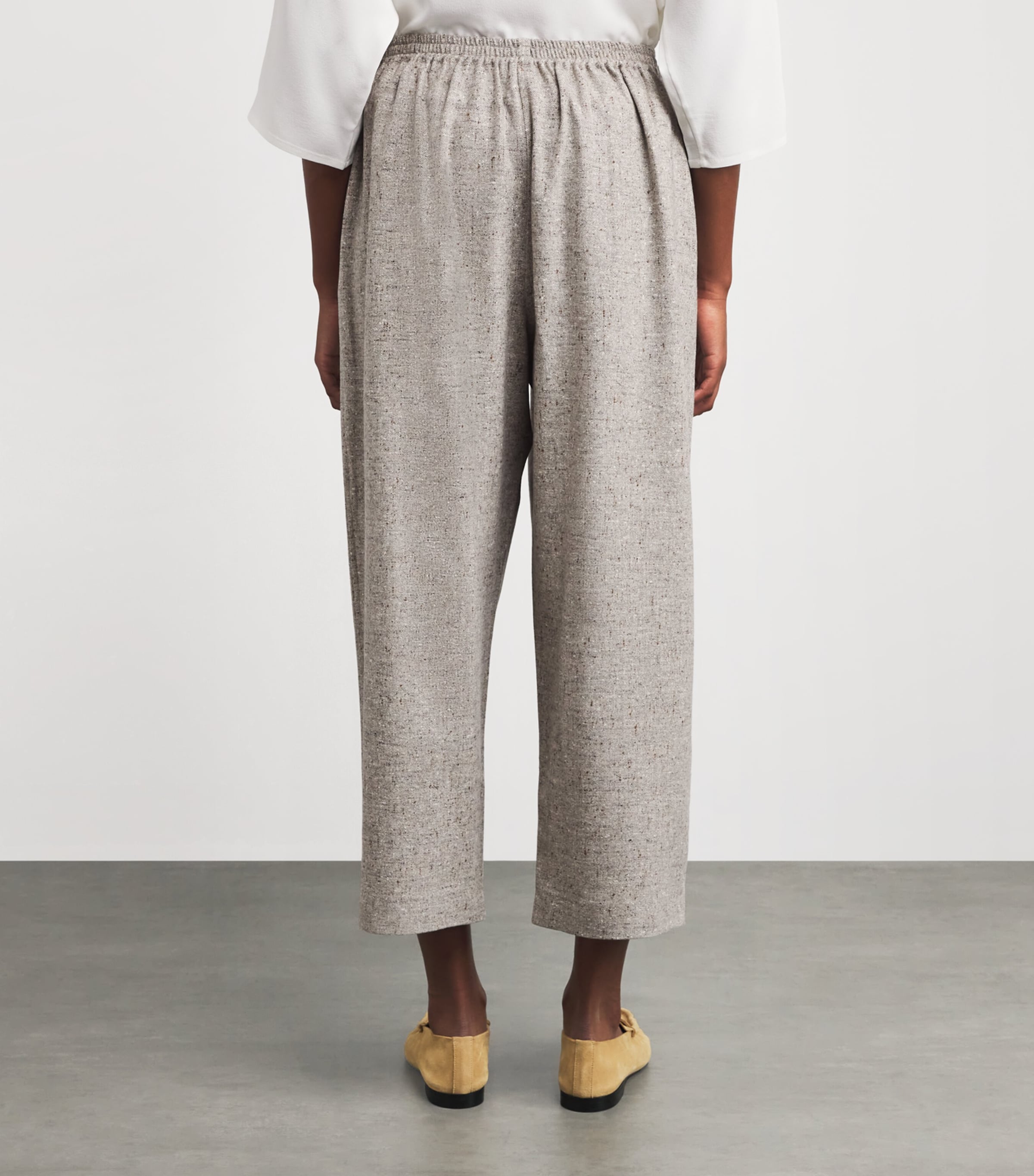 Wool Japanese Trousers STONE Image 4