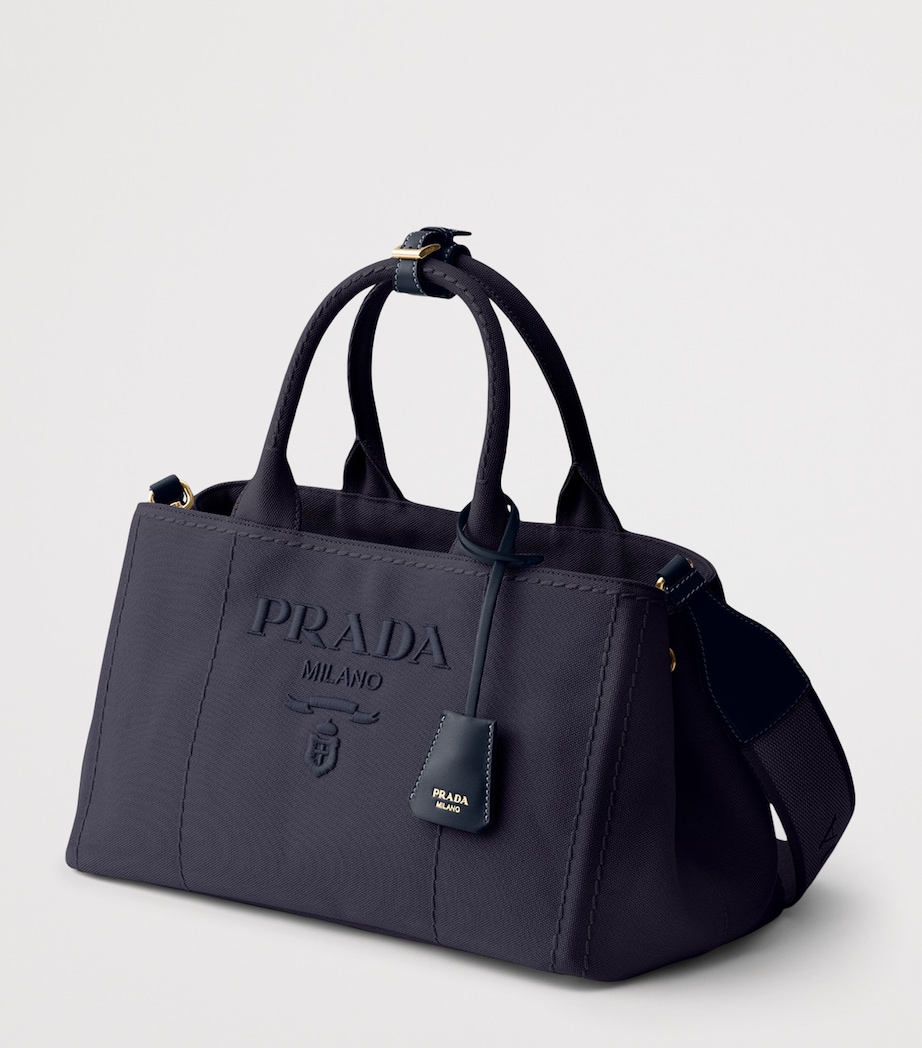 Prada Large Canvas Jardinière Tote Bag Blue Image 2