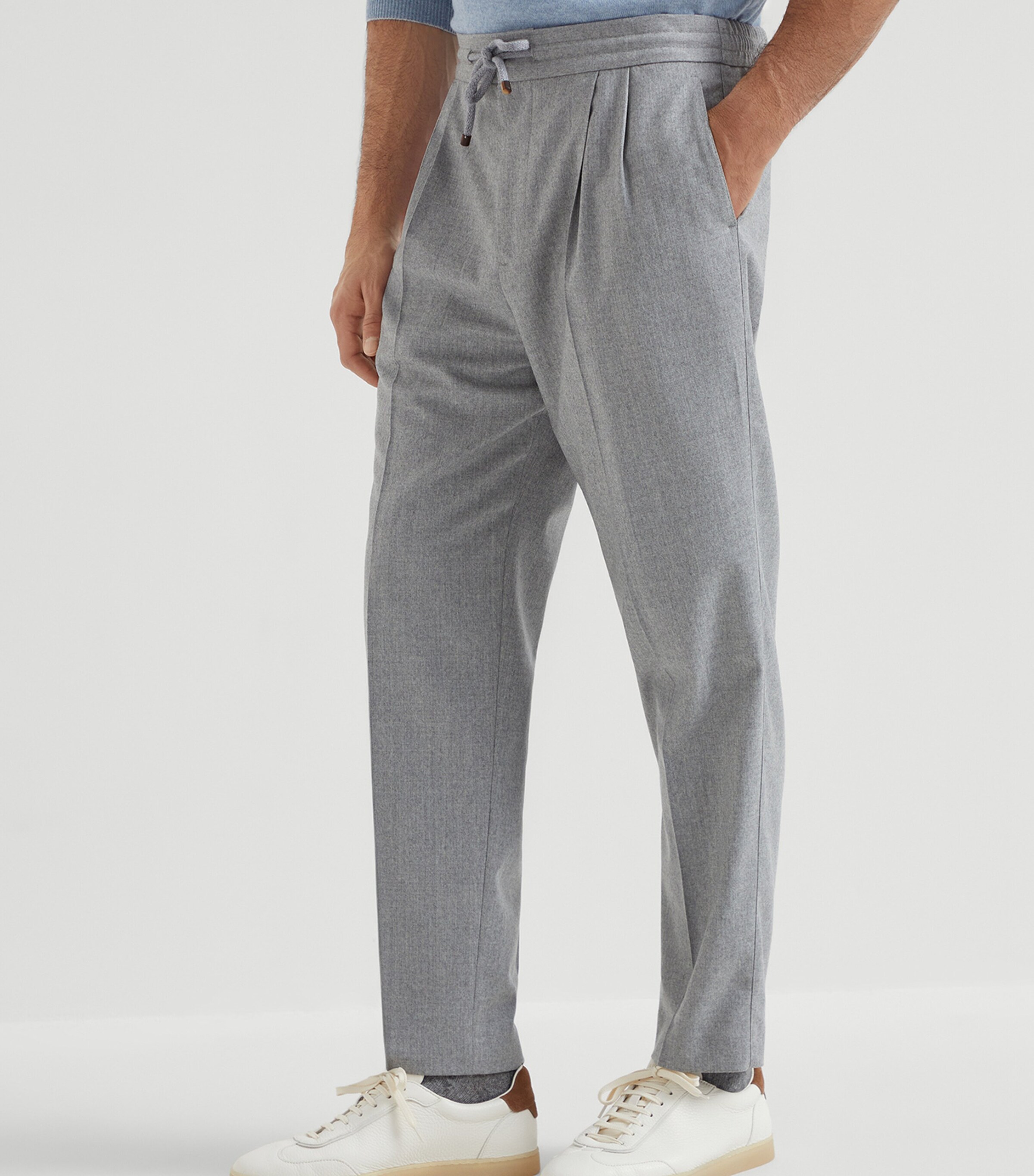 Linen Drawstring Leisure Trousers C272 Image 2