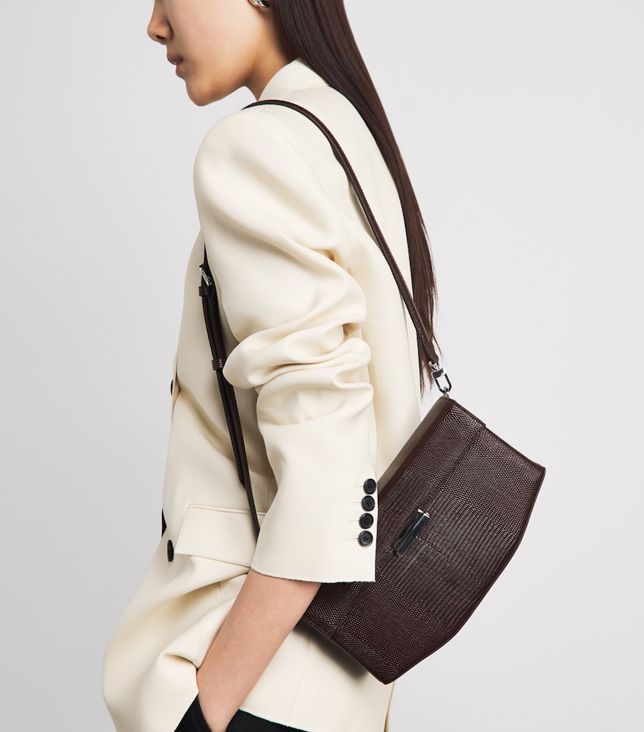 Toteme Embossed-Leather Shoulder Bag Brown Image 2