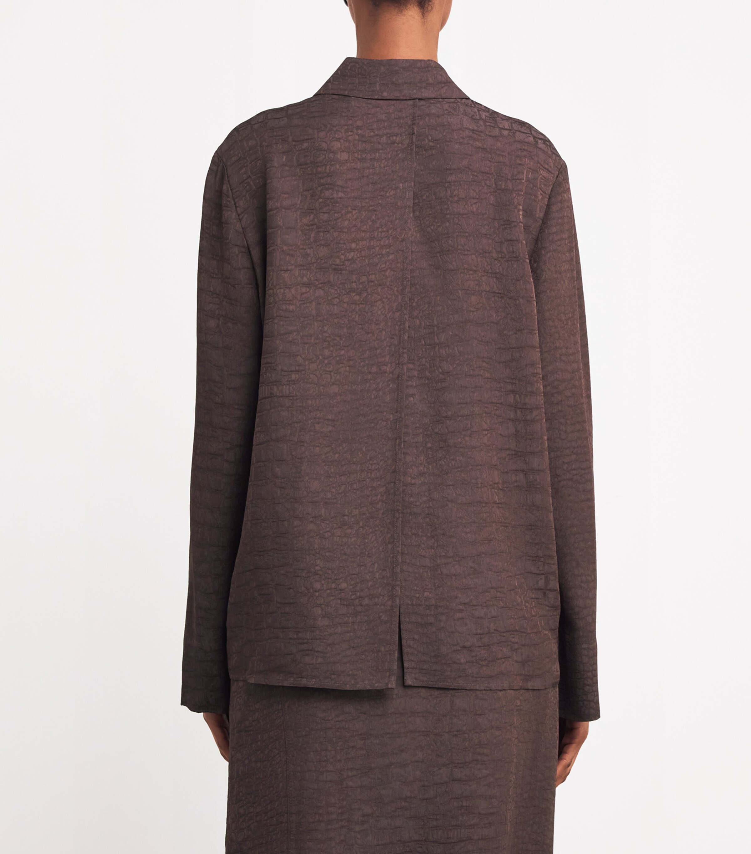 Croc-Effect Monogram Shirt 8CP CROCO BROWN Image 4