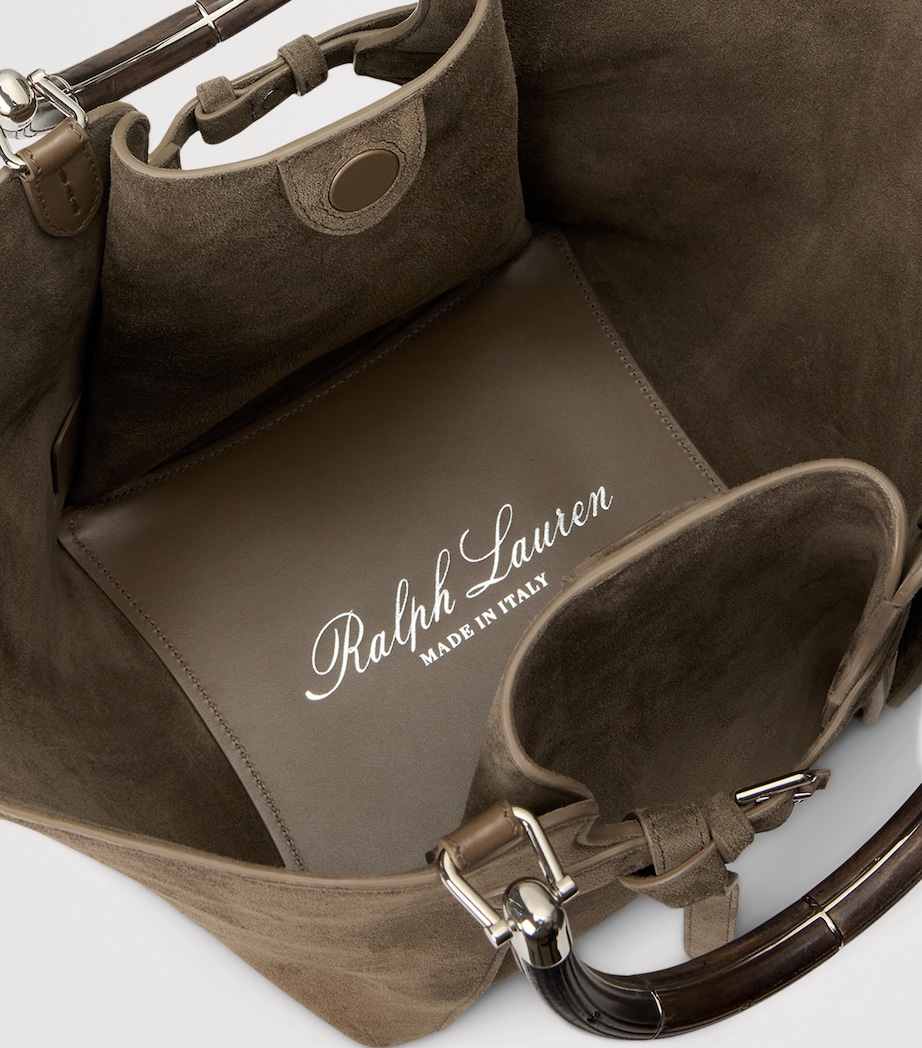 Ralph Lauren Collection Suede Ralph Tote Bag Dark Taupe Image 3