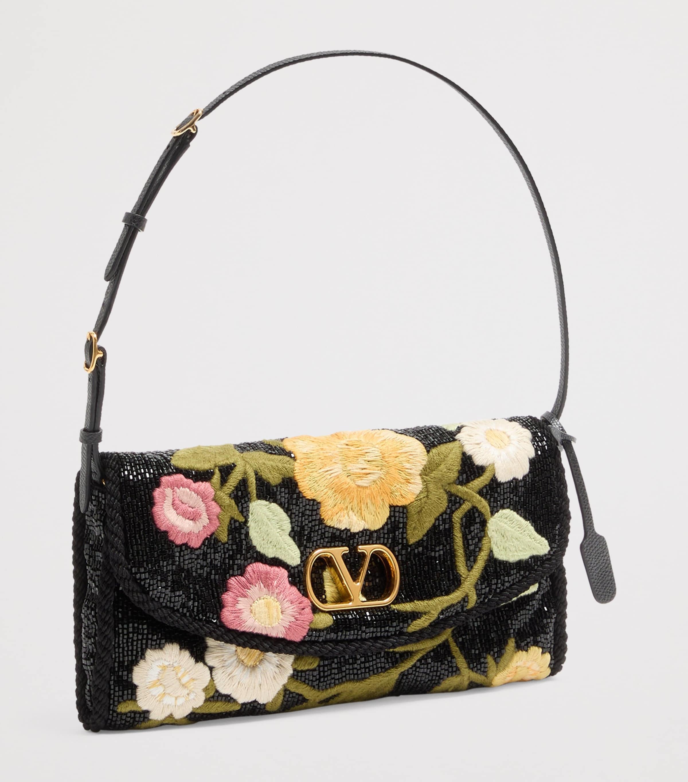 Valentino Garavani Embroidered-Floral DeVain Shoulder Bag Image 2