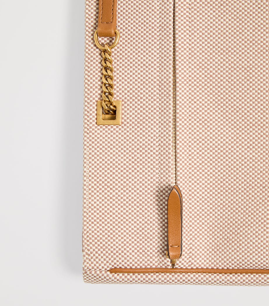 Large Canvas and Leather Viva Superstar Tote Bag 9QR Image 6