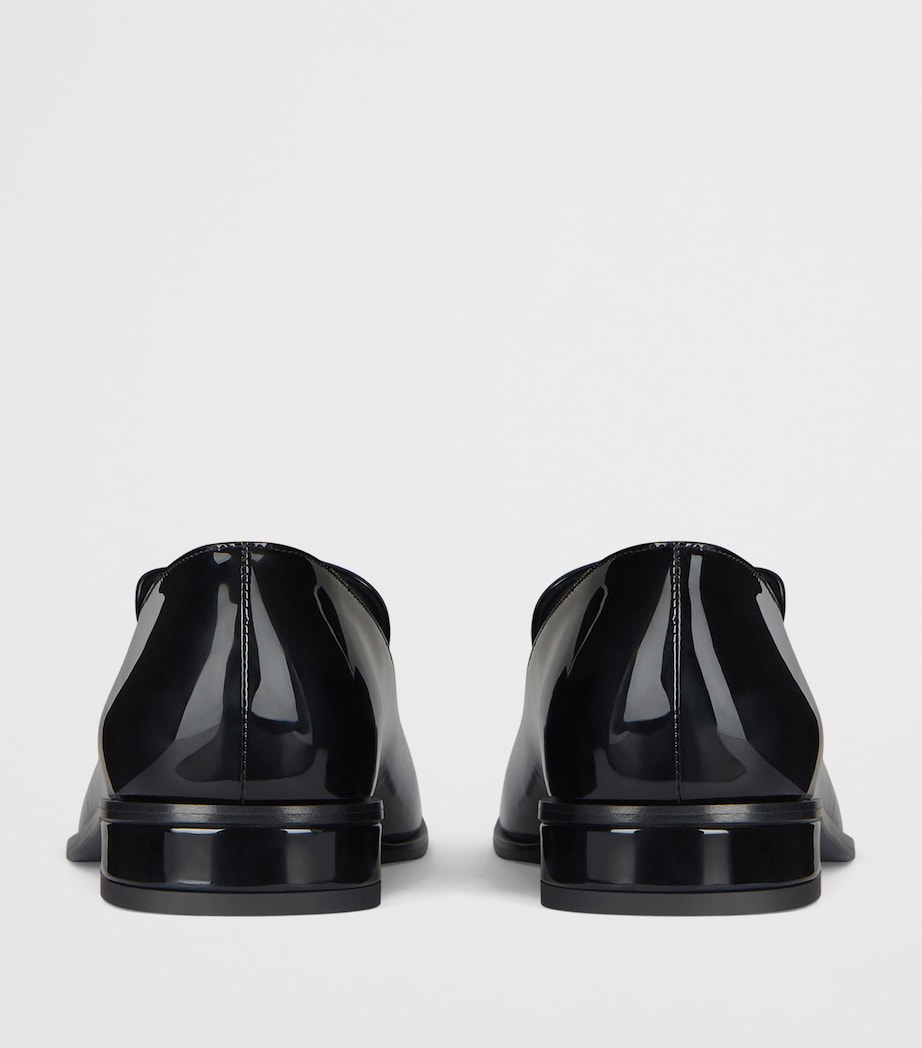 Calf Leather Tuxedo Label Loafers BLACK Image 5