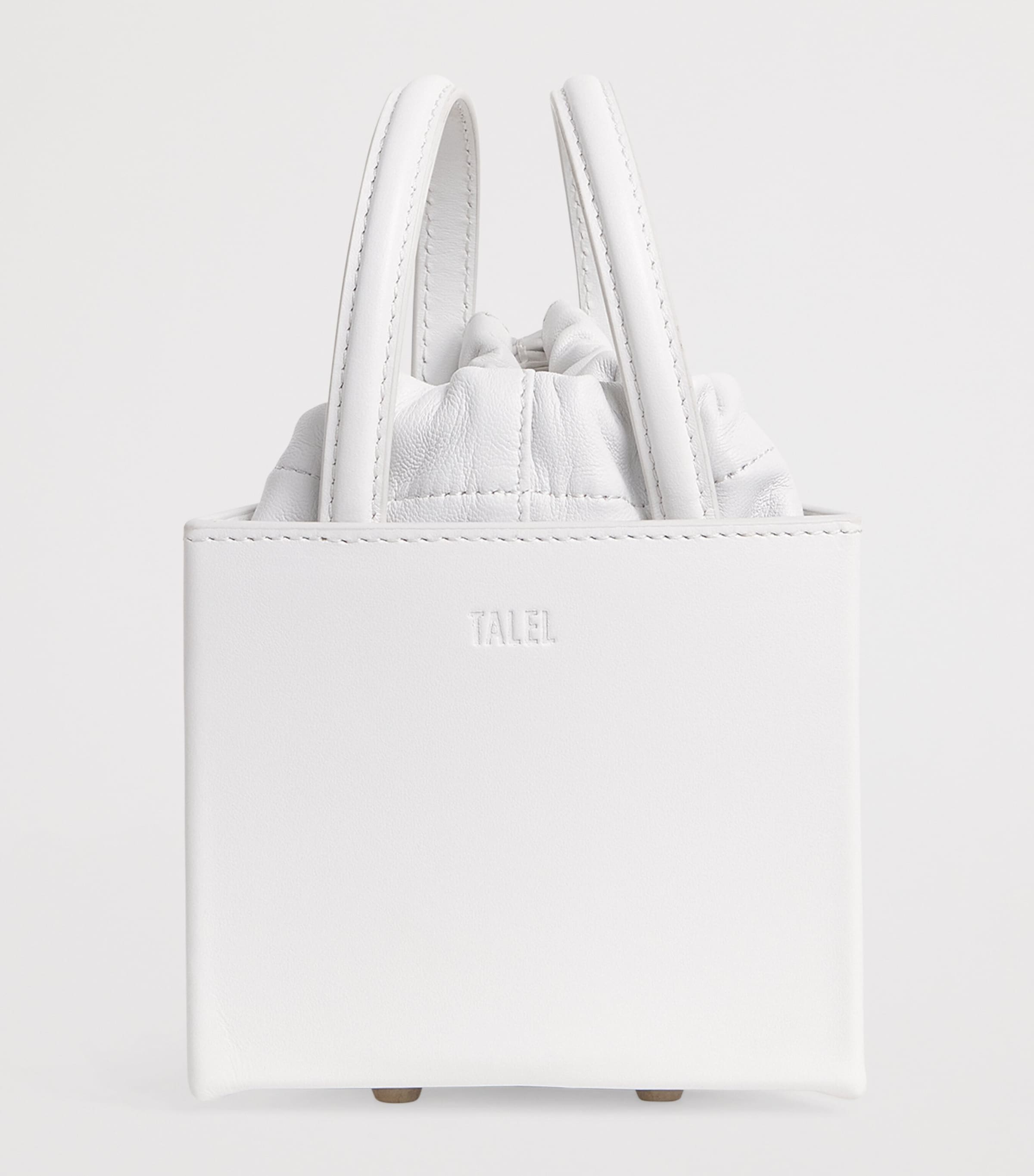 Talel Paris Small Leather Triangle Bag White Image 3