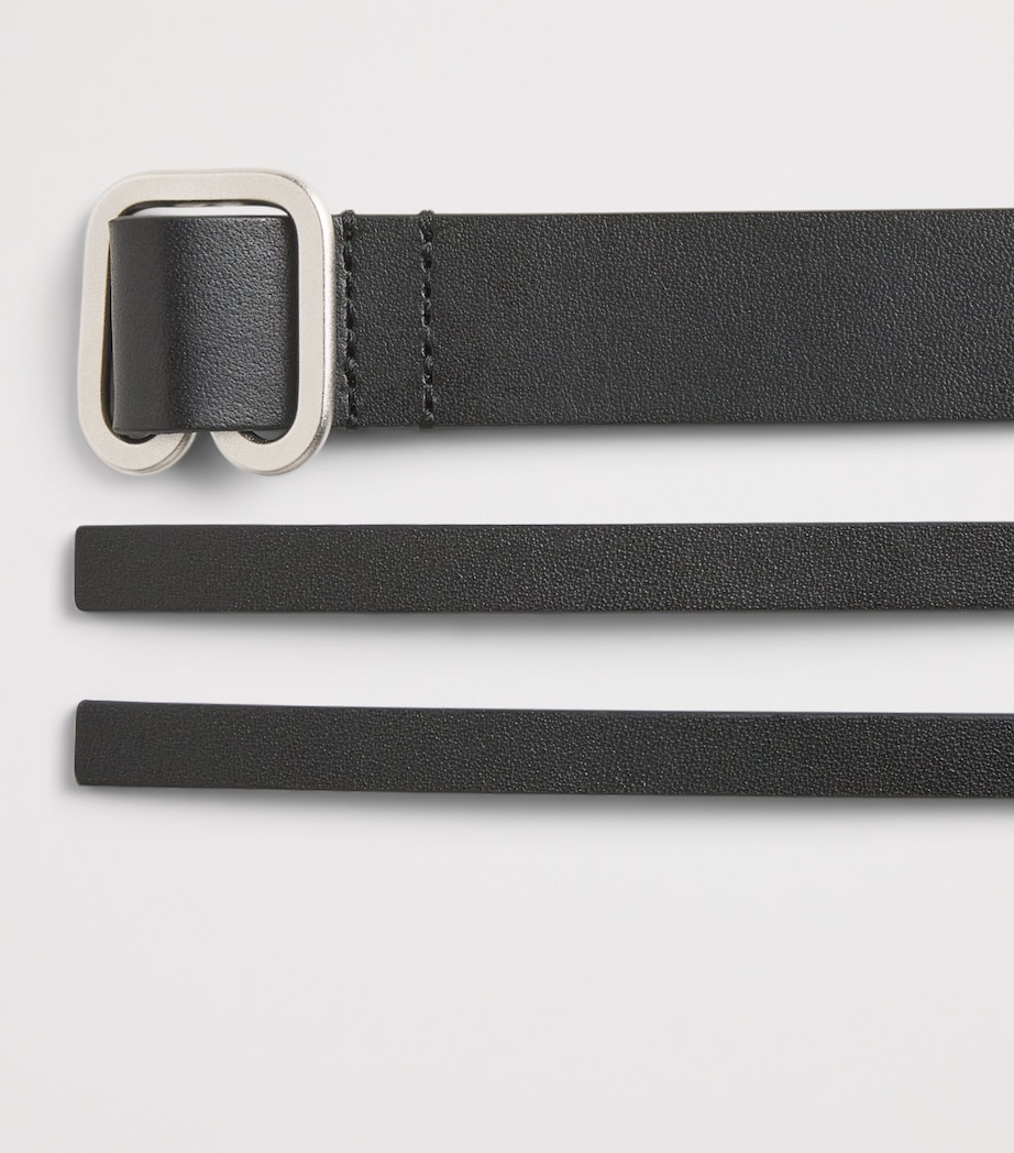 Issey Miyake Leather Fork Belt Black Image 3