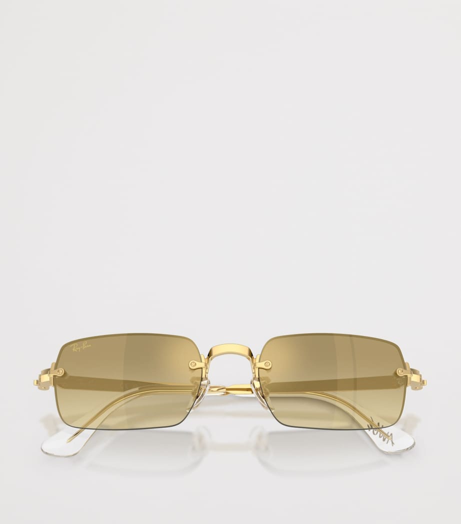 Ray-Ban By A$AP Rocky Rectangle Sunglasses Gold Image 5