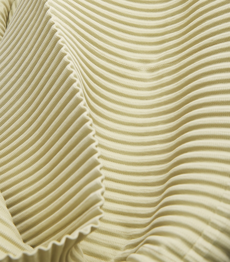 Pleated Hooded Jacket 42-DRY GRASS GREEN Image 5