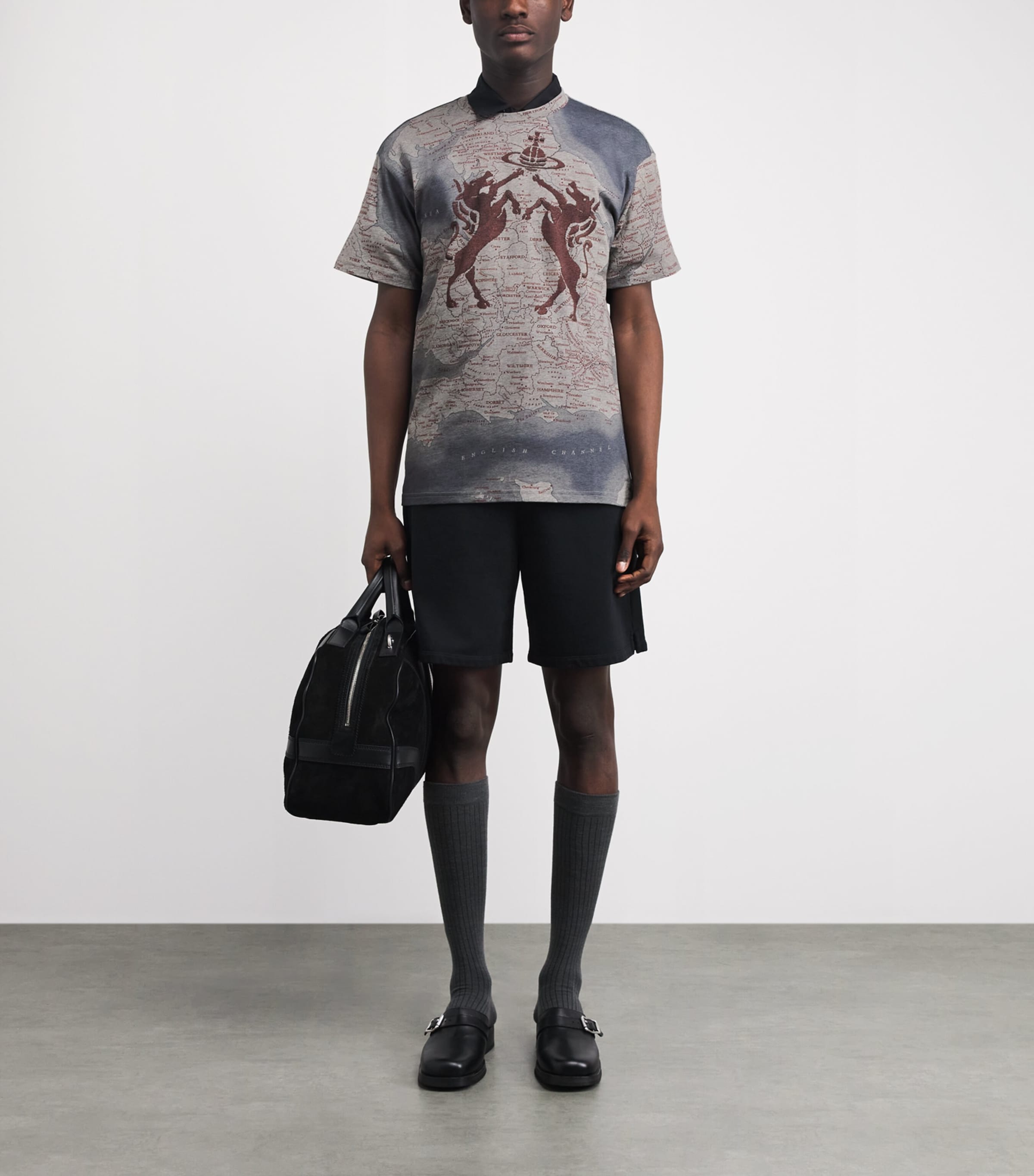Vivienne Westwood Mens Organic Cotton Horses T-Shirt Grey Melange Image 2