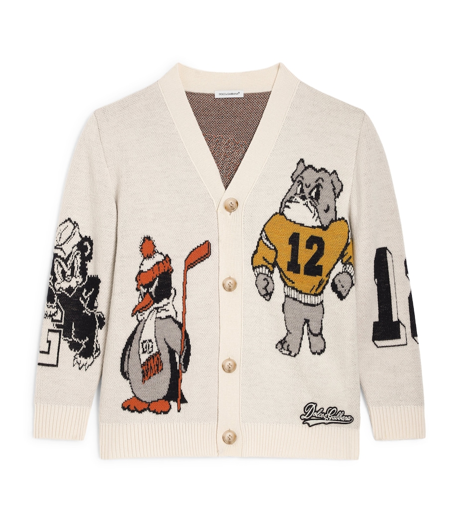 Dolce&Gabbana Kids Wool Jacquard Cardigan (8-14 Years) Multicolor Image 1