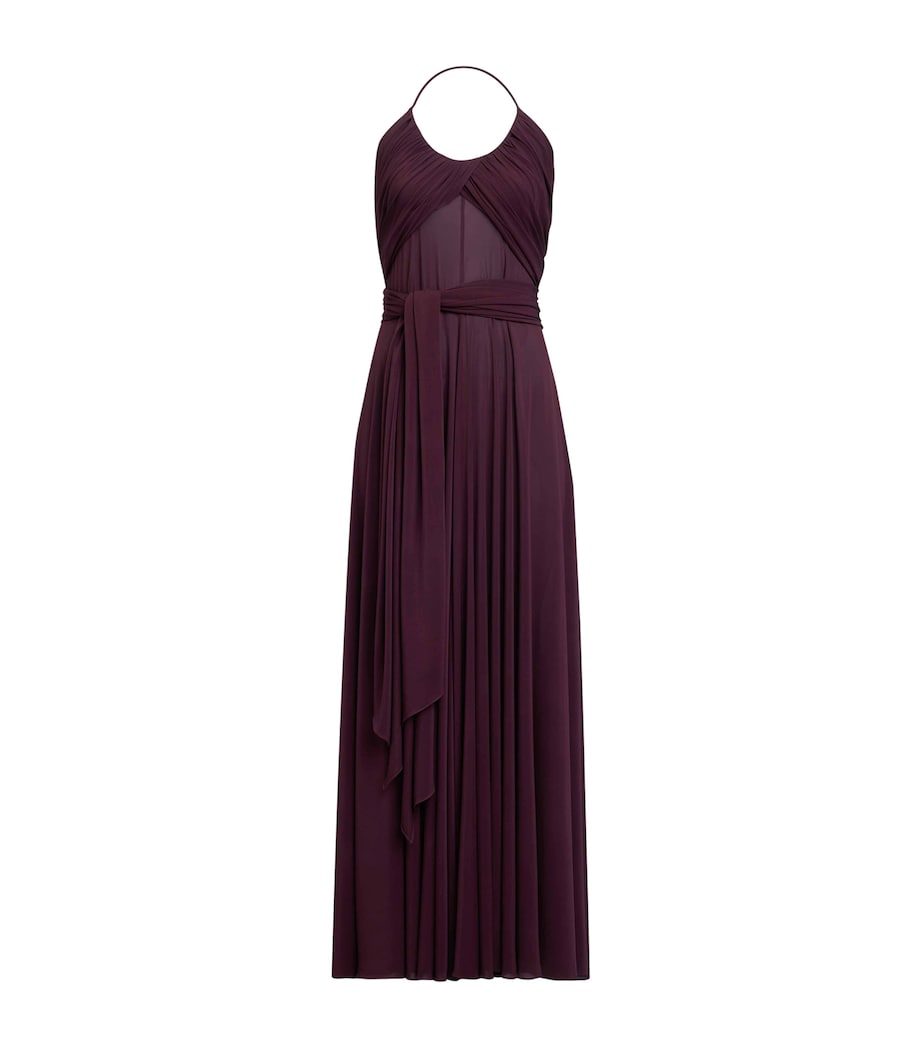 Halterneck Maxi Dress BORDEAUX Image 1