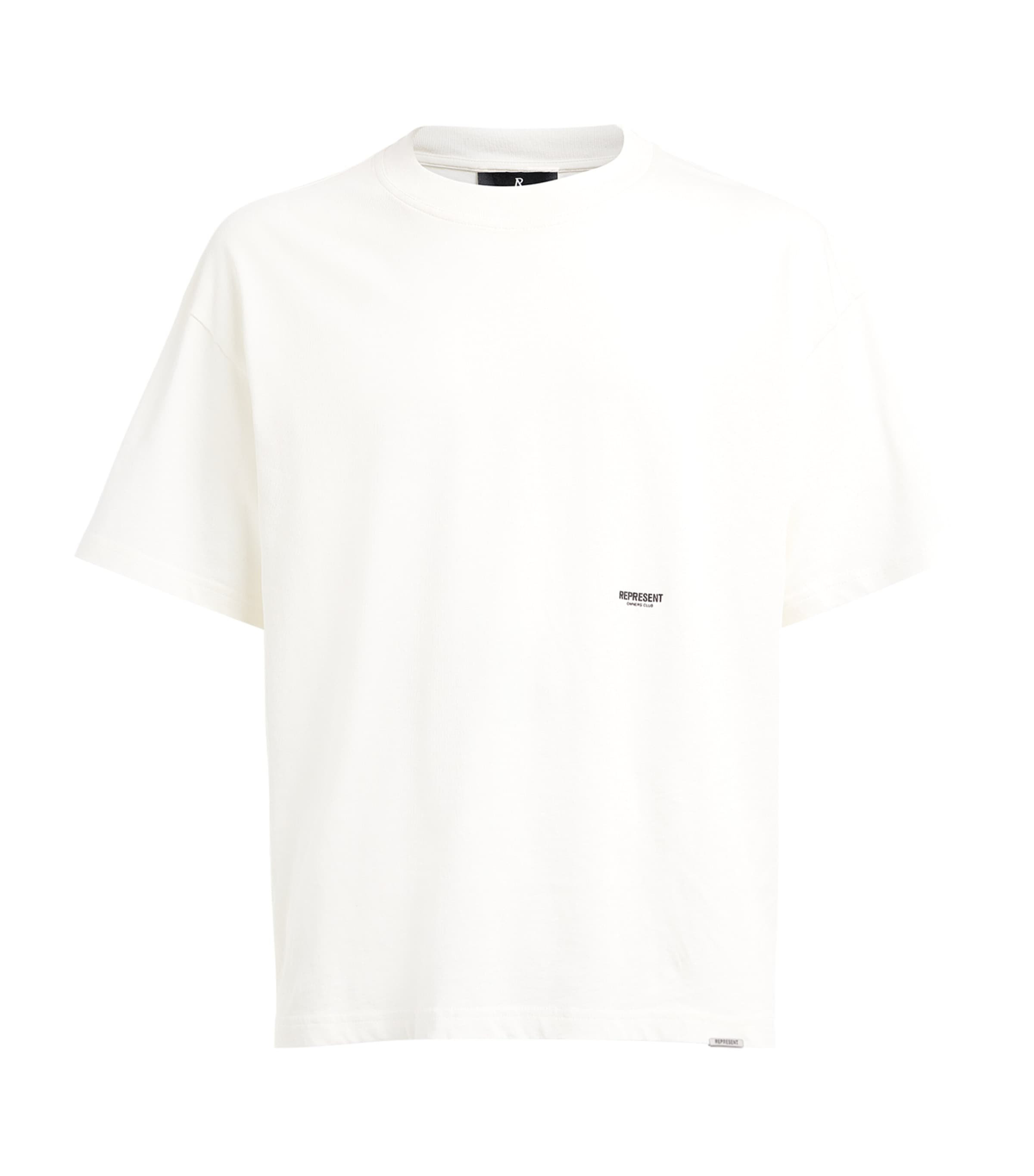Represent Mens Cotton Micro Owners Club T-Shirt Flat White Image 1