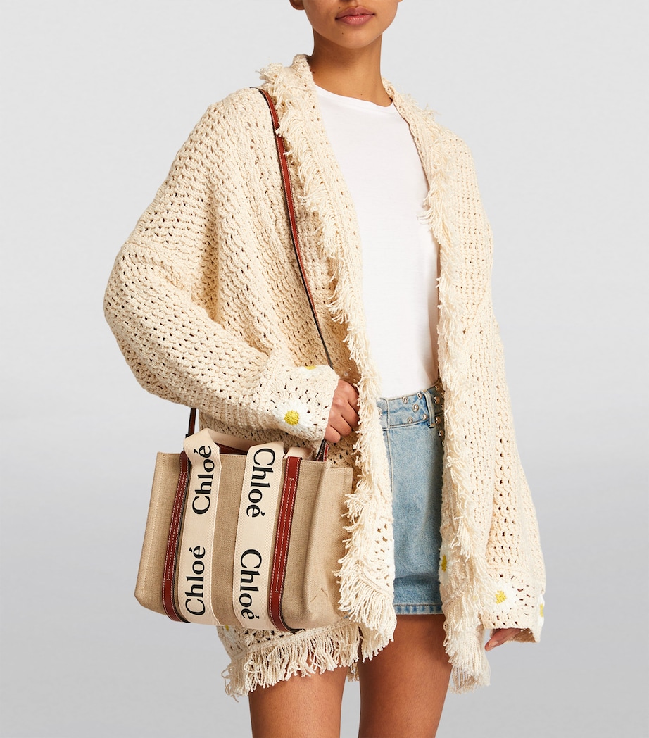 Small Woody Tote Bag WHITE BROWN 1 Image 5