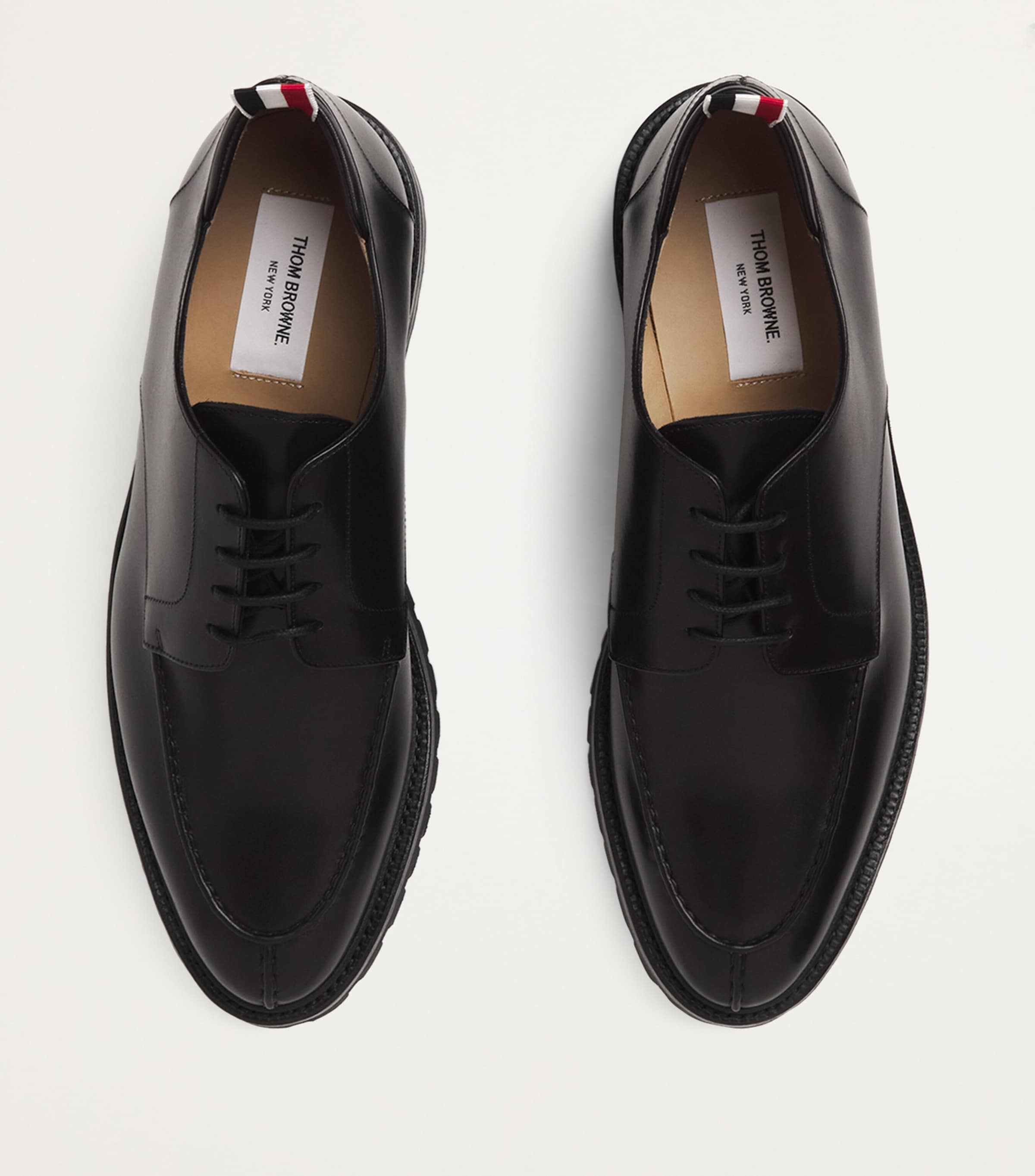 Leather Commmando Derby Shoes BLACK Image 3