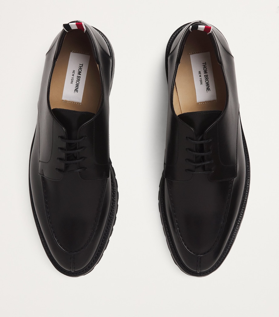 Leather Commmando Derby Shoes BLACK Image 3
