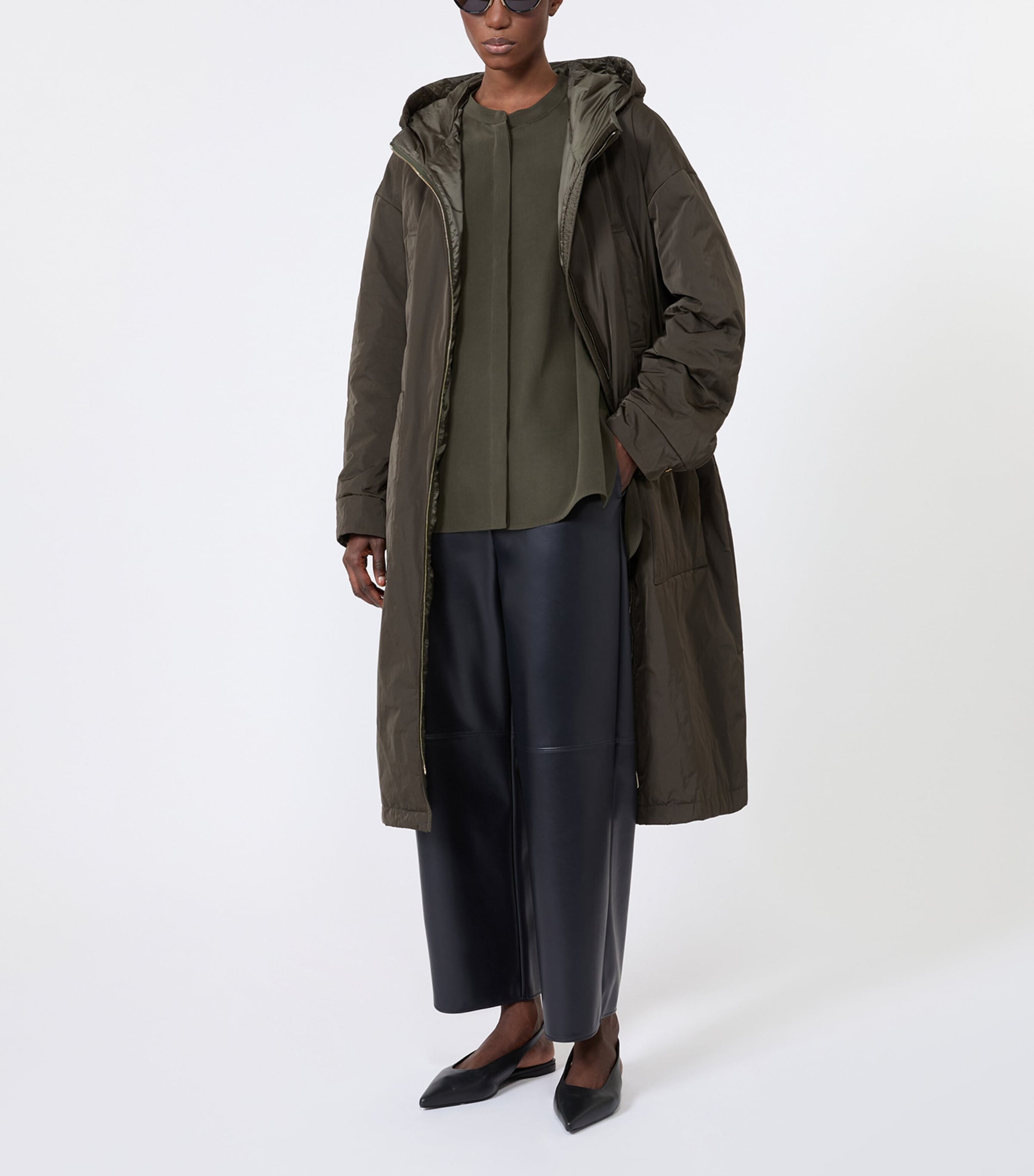 Max Mara Womens Silk Shirt Kaki Image 2
