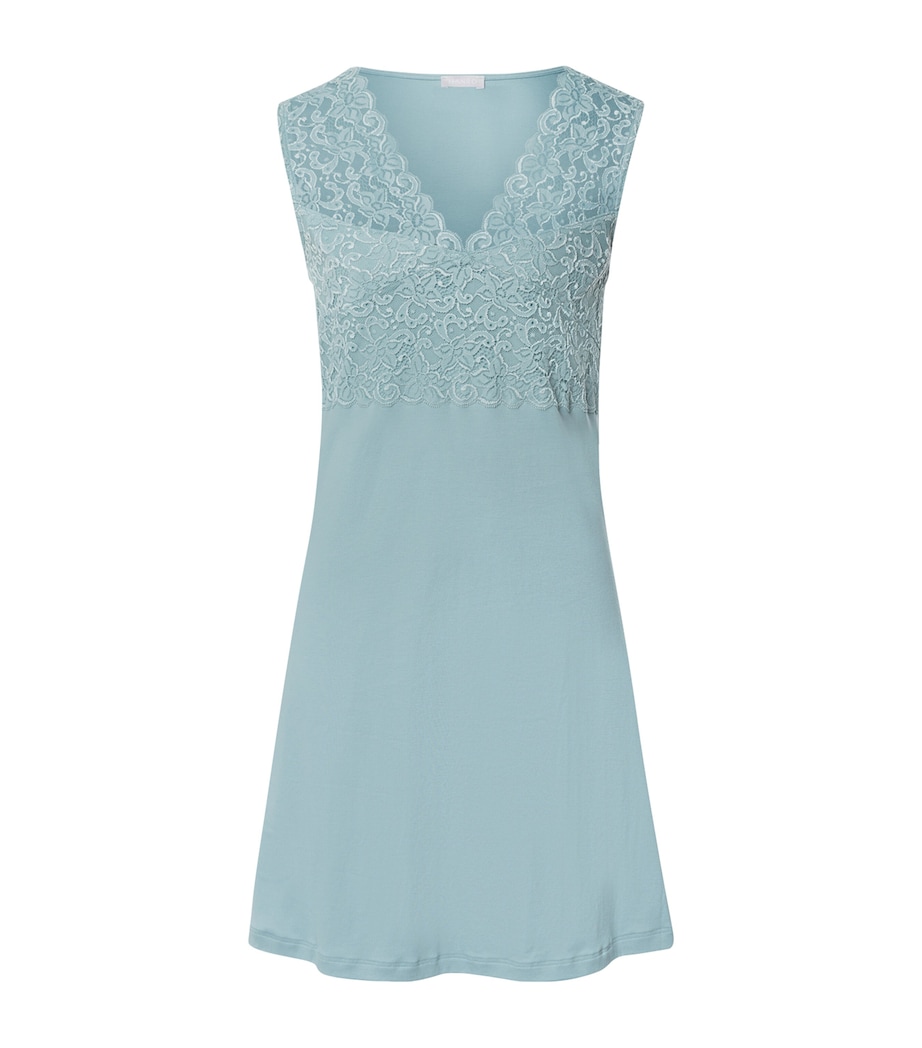 Cotton Lace-Trim Moments Nightdress TOURMALINE BLUE Image 1