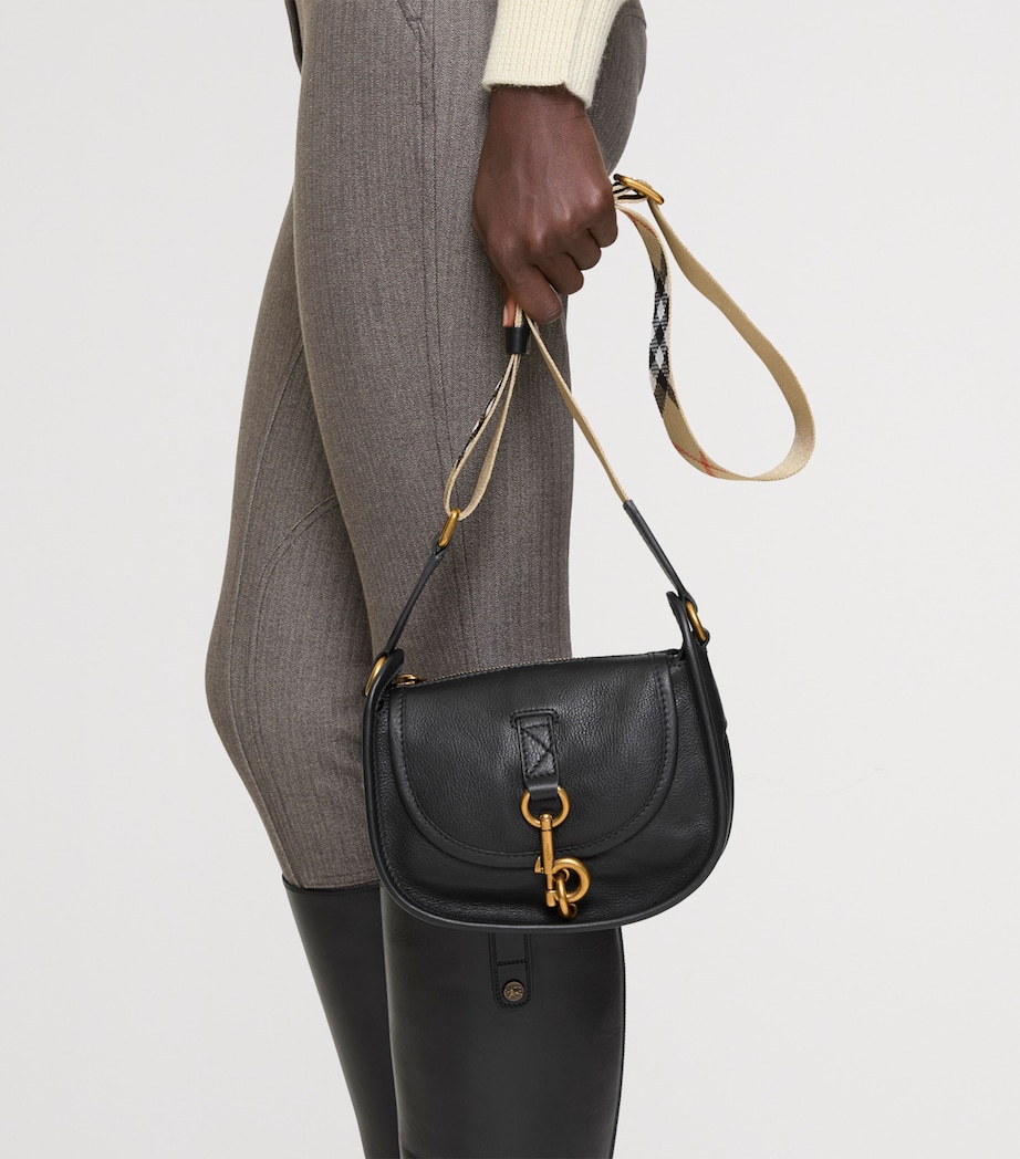 Mini Calfskin B Clip Messenger Bag BLACK Image 5