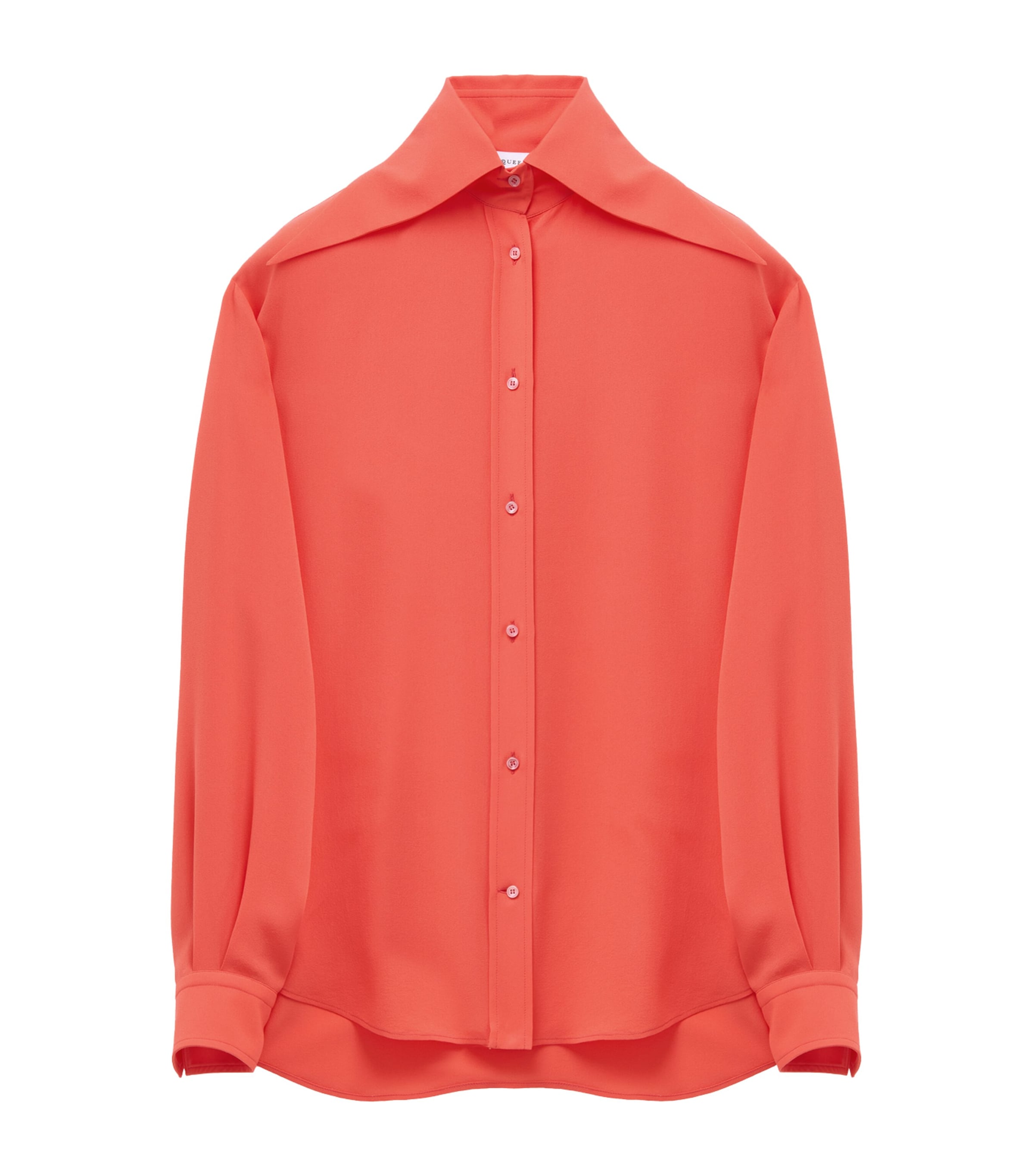 Alexander Mcqueen Silk Exaggerated-collar Shirt In Burgundy