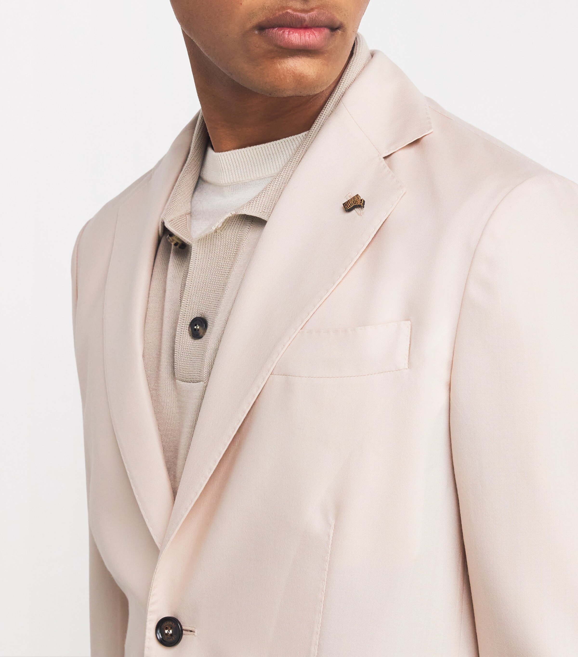 Cashmere Single-Breasted Blazer 81914 BEIGE Image 6