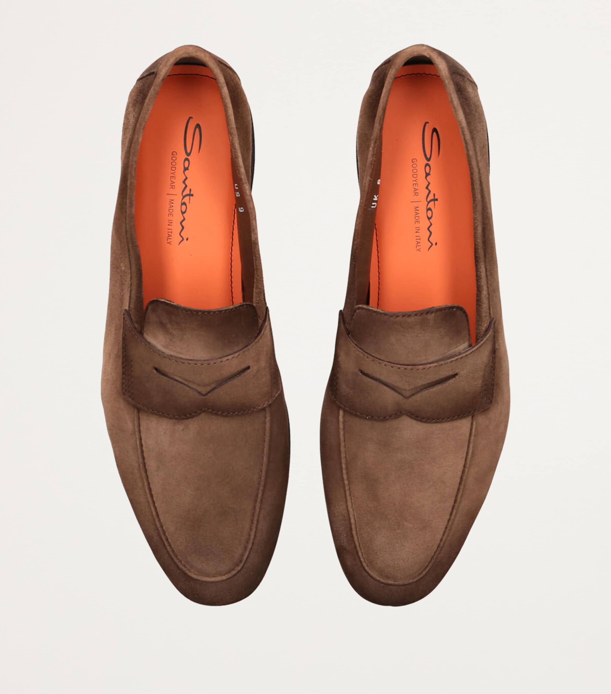 Suede Carlos Penny Loafers MID BROWN Image 4