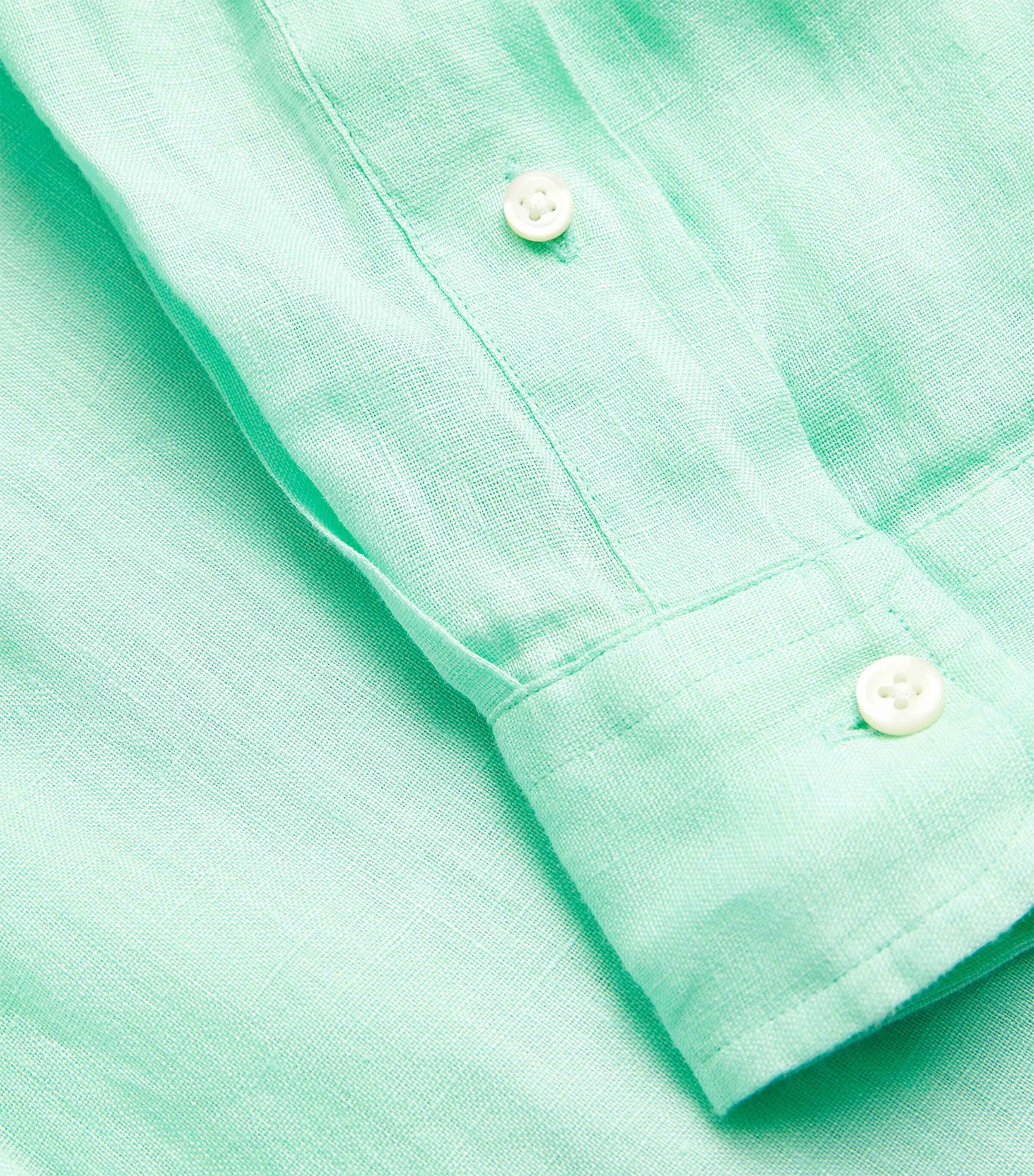 Polo Ralph Lauren Mens Linen Custom Fit Shirt Blue Image 5