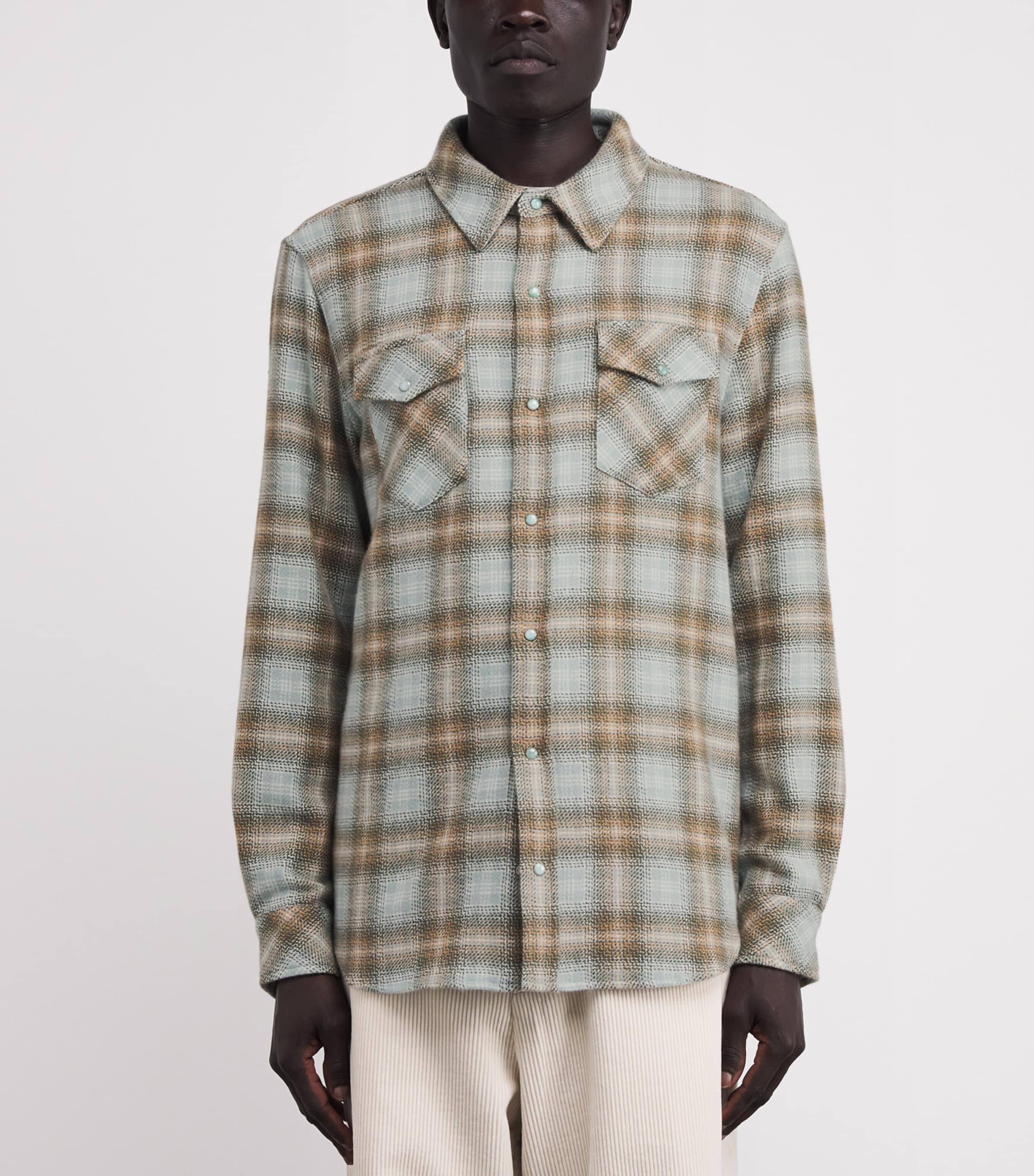 Cashmere Tartan Overshirt TARTAN / EMERALD Image 3