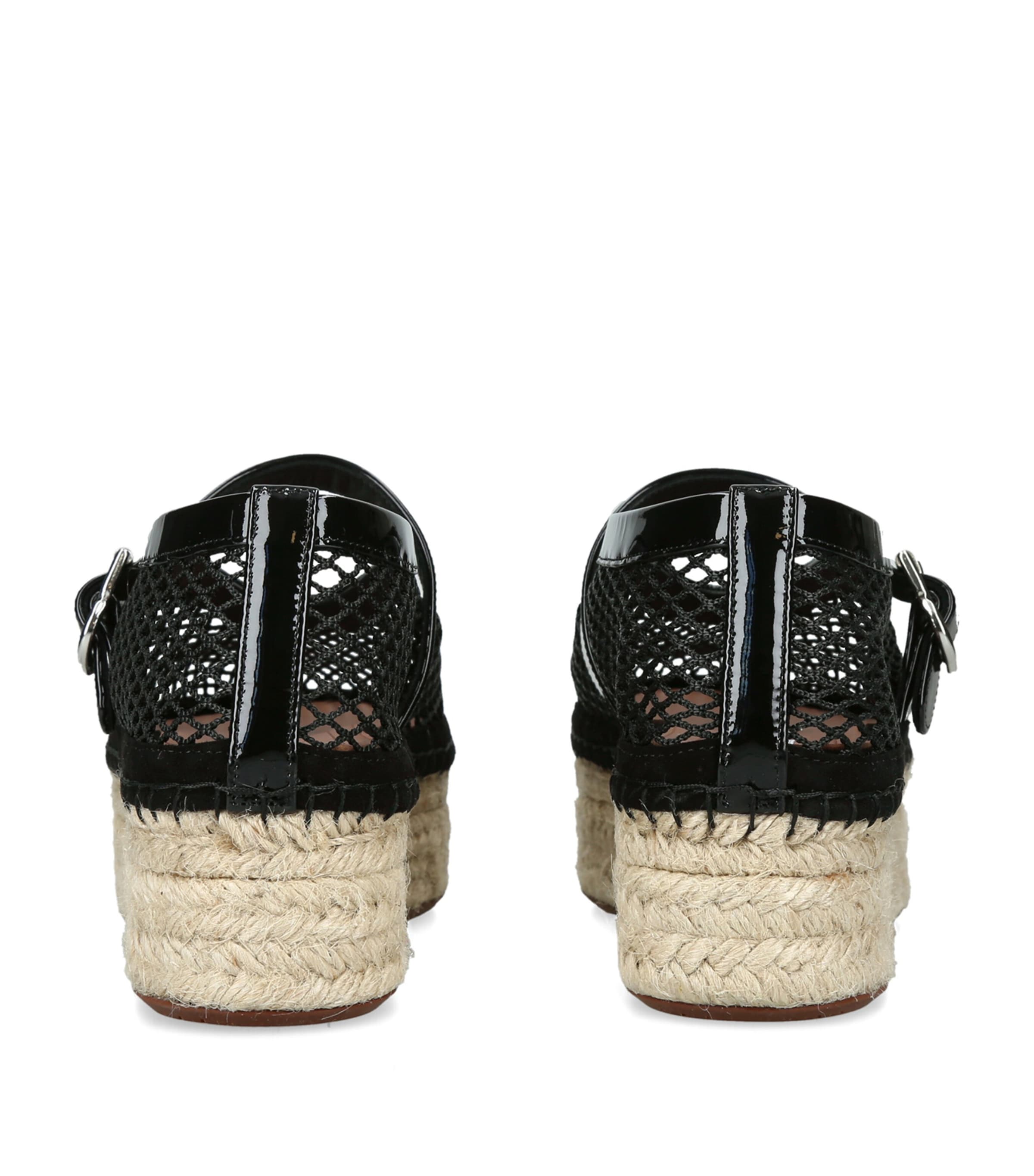 Alaïa Patent Leather Mesh Espadrilles Black Image 2
