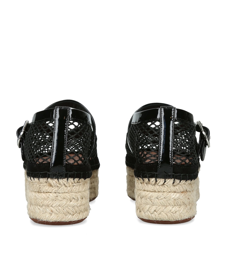 Alaïa Patent Leather Mesh Espadrilles Black Image 2