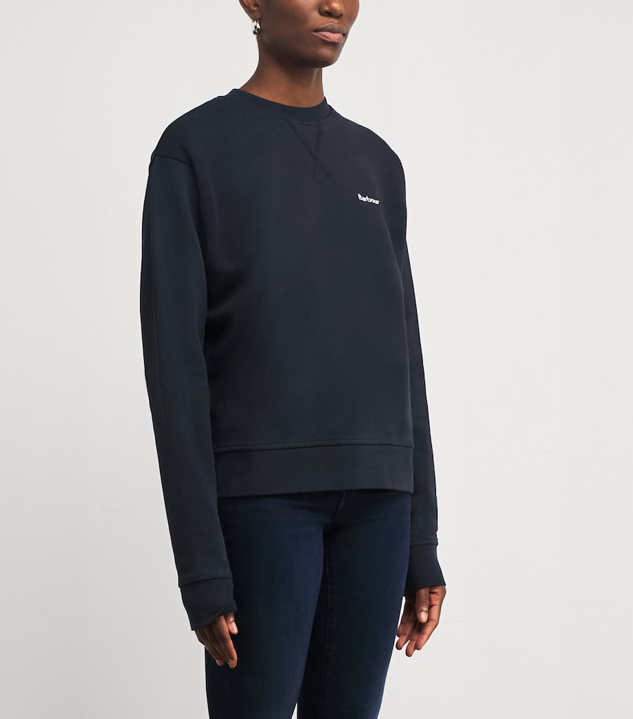 Cotton Bede Logo Sweatshirt NAVY Image 3