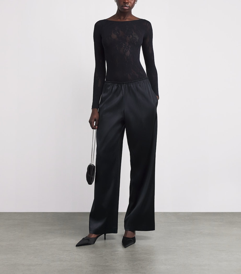 Satin Wide-Leg Trousers ONYX Image 2