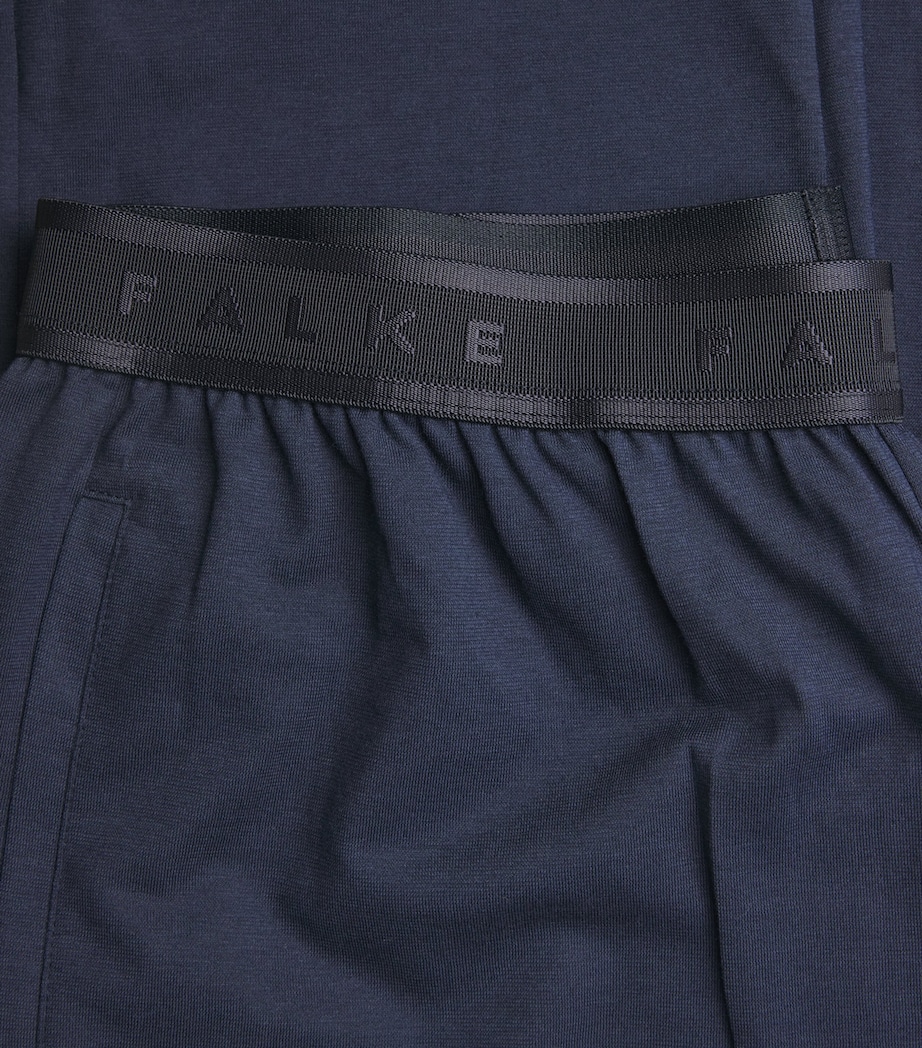 Falke Mens Cotton-Blend Lounge Trousers Space Blue Image 6