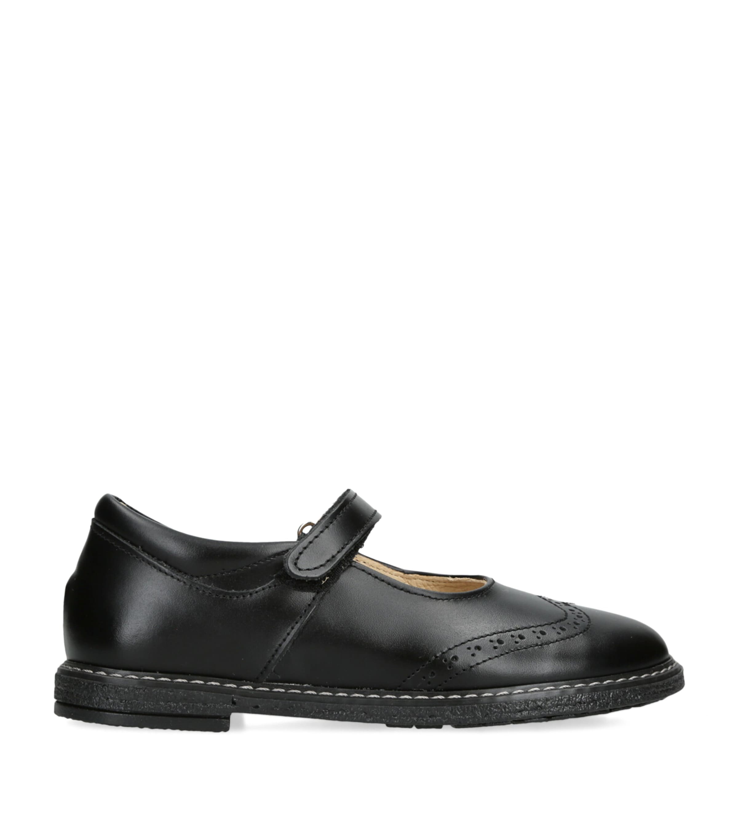 Papouelli Louisa Brogue Leather School Shoes 6-7 Years In Black