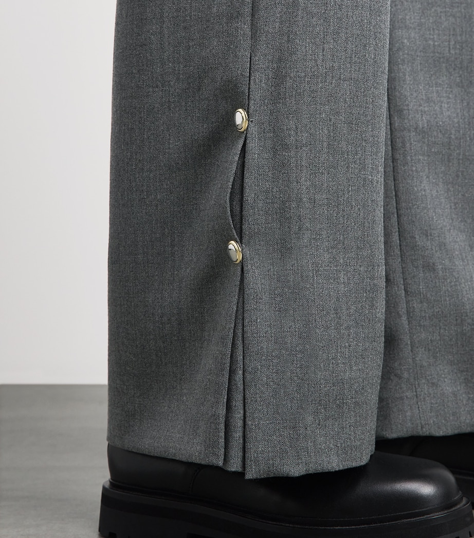 Claudie Pierlot Womens Virgin Wool Trousers Mottled Grey Image 3