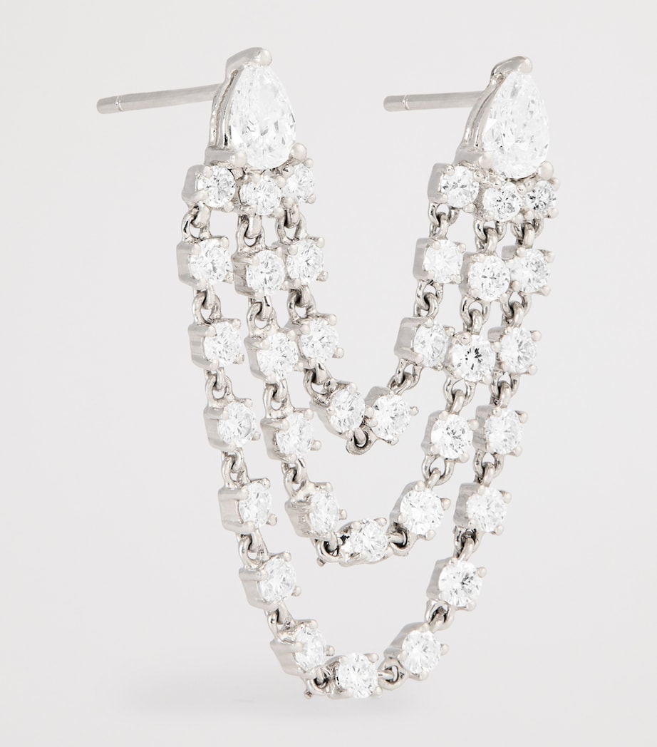 White Gold and Diamond Bianca Double Loop Earring WHITE GOLD Image 3