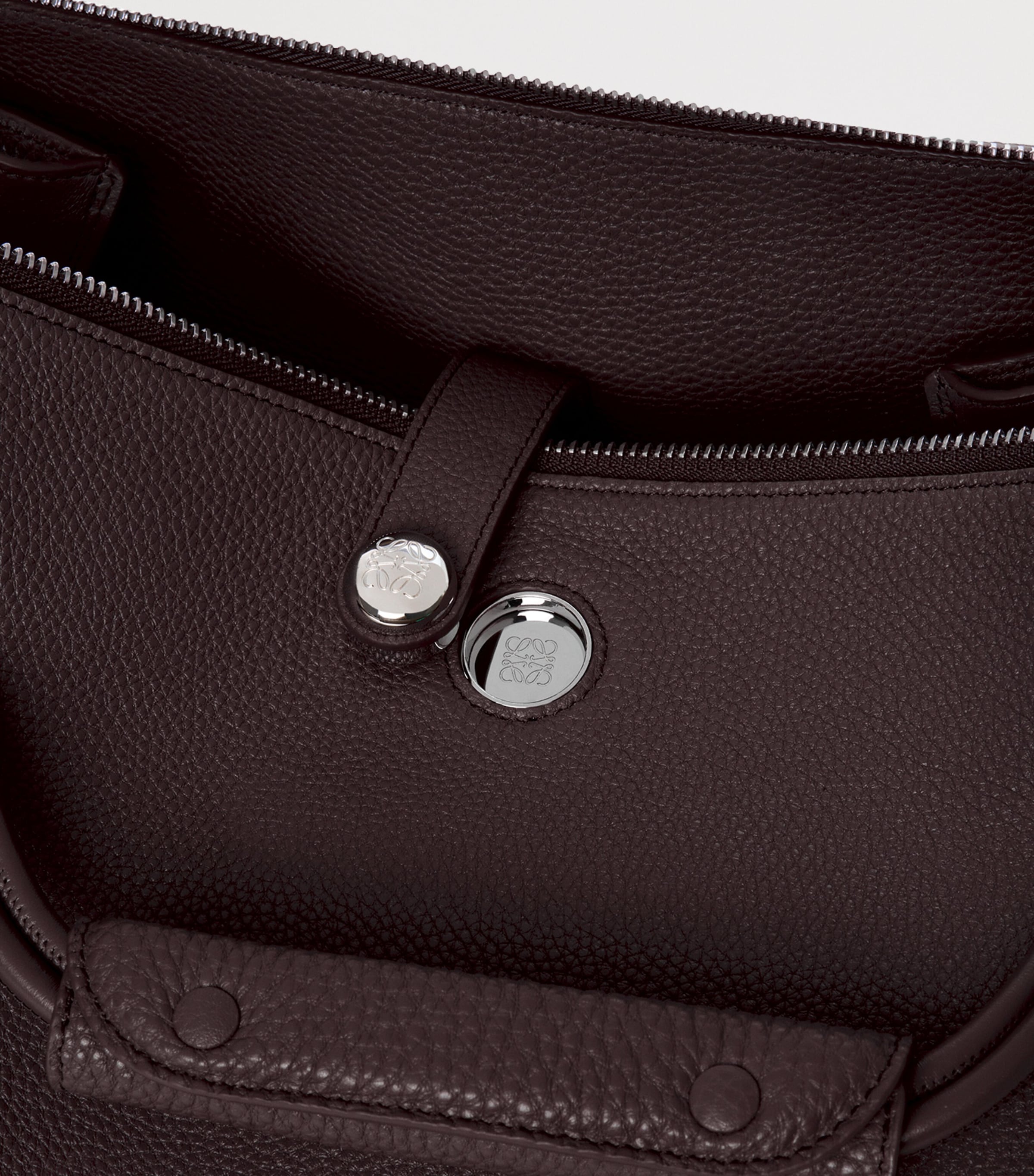 Large Leather Madrid Shoulder Bag DARK EBONY Image 14