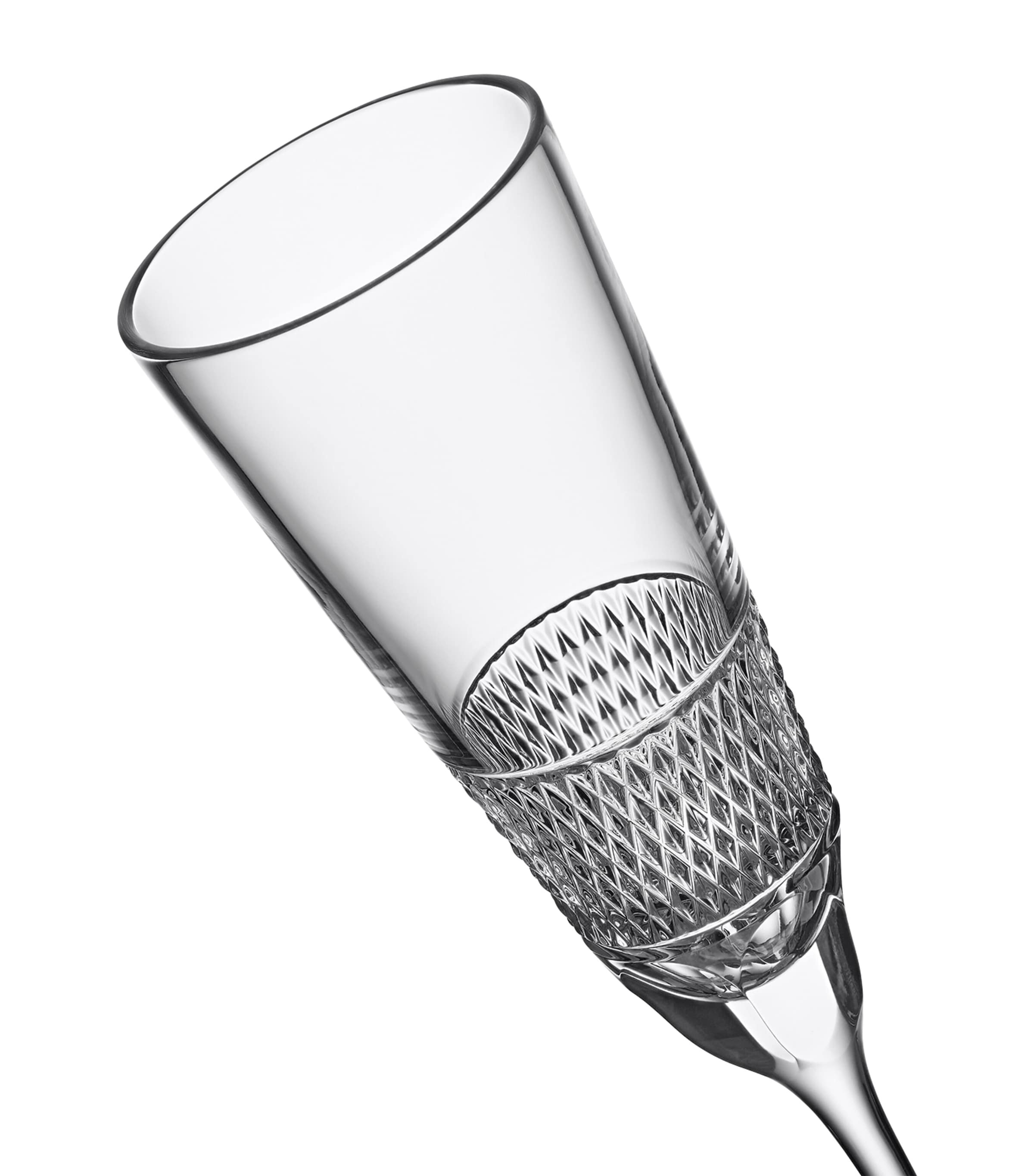 Set of 2 Crystal Copper Coast Flute Glasses CLEAR Image 2