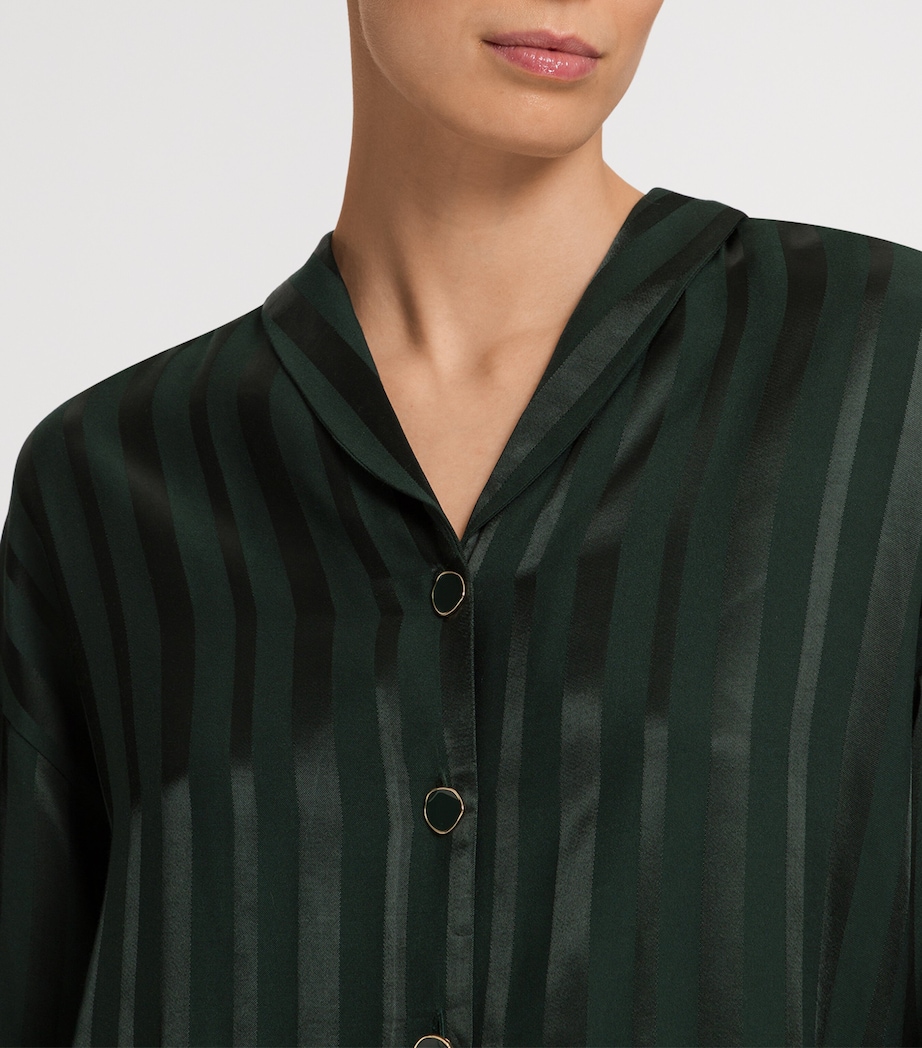 Stripe Indra Pyjama Shirt DARK MALACHITE Image 6