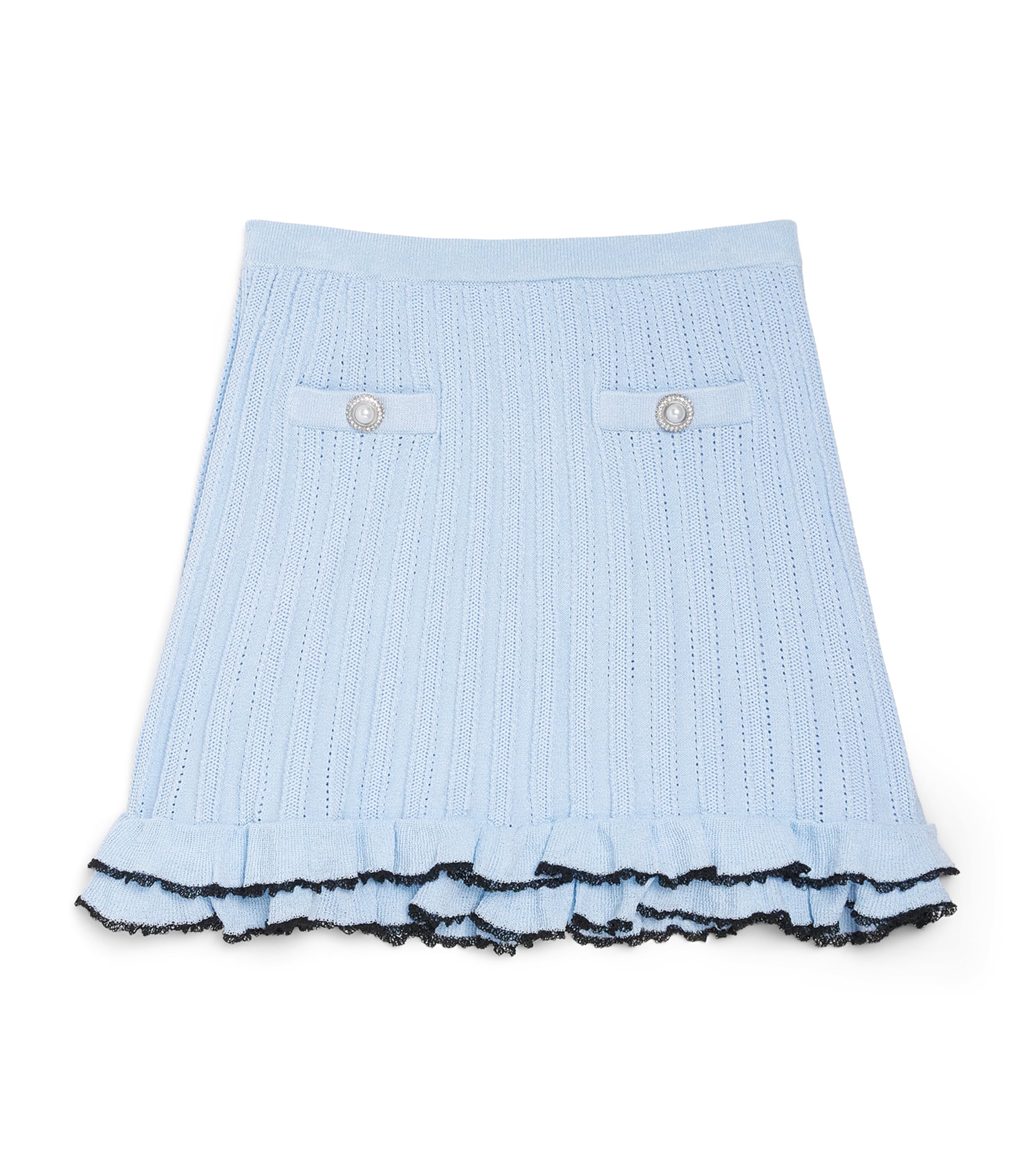 Self-Portrait Kids Frill-Trim Knit Skirt (4-12 Years) Image 1