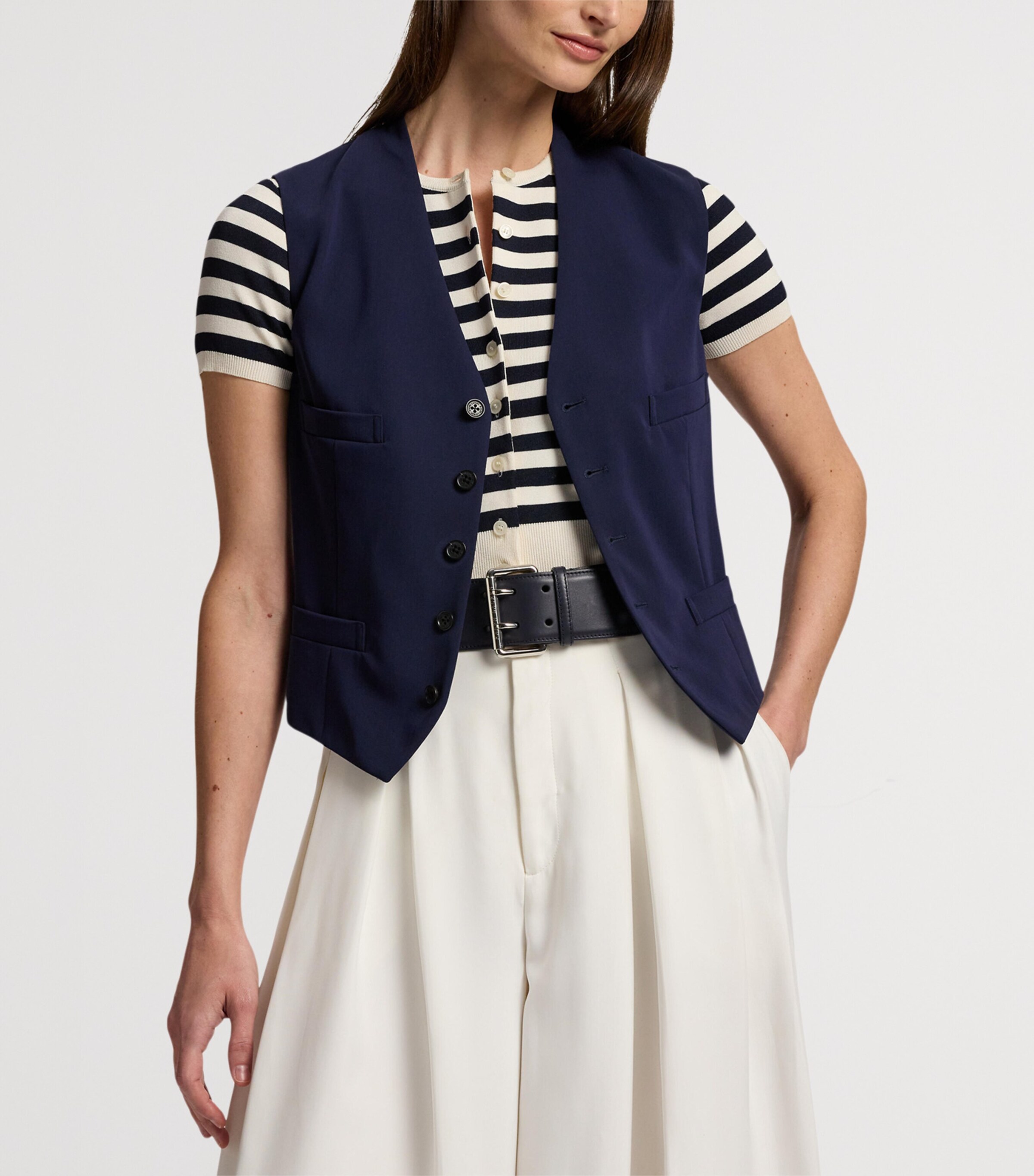 Wool Jaiden Waistcoat NAVY-410 Image 9