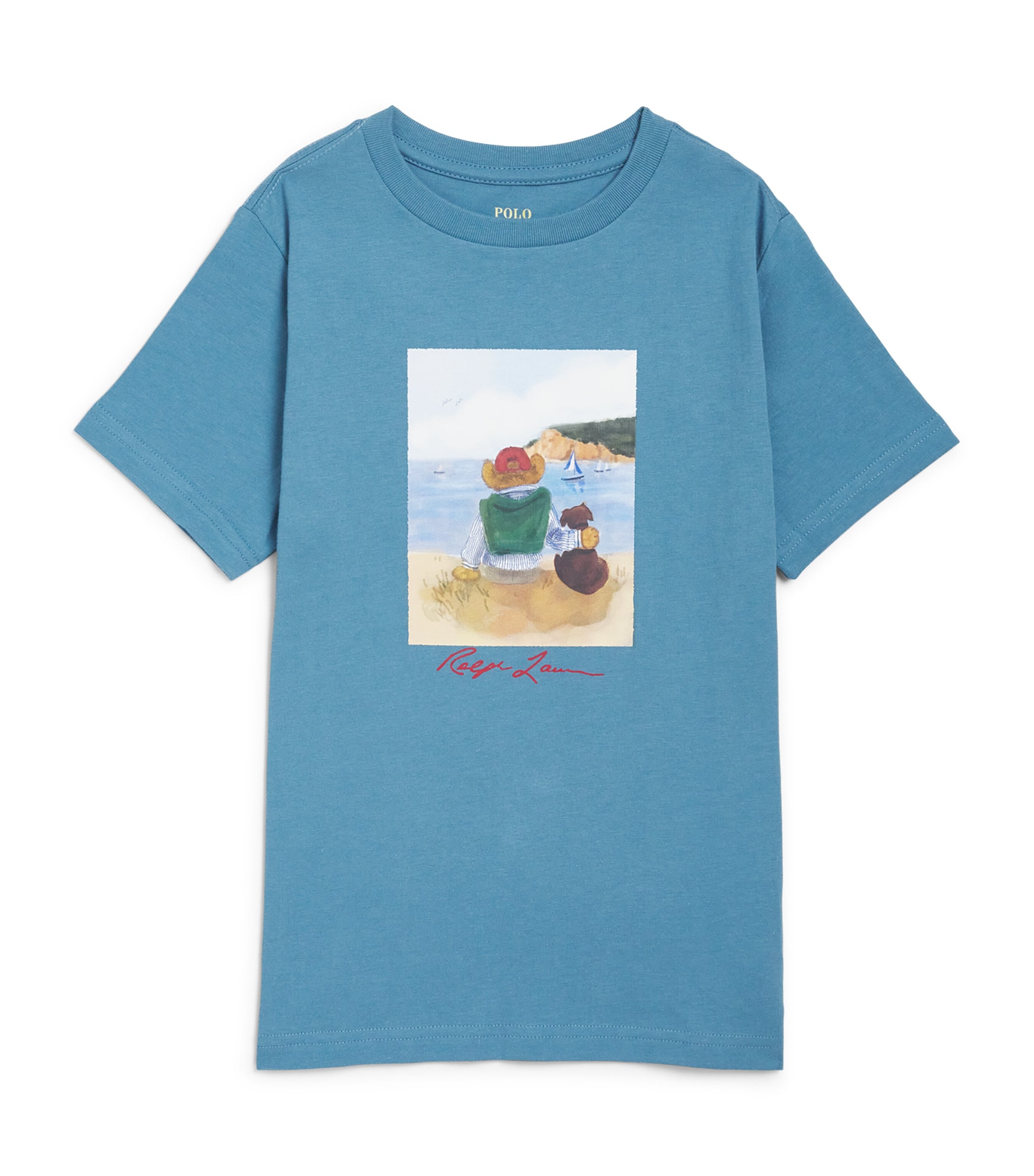 Ralph Lauren Kids Cotton Graphic T-Shirt (2-7 Years) Cmp Blu Image 1