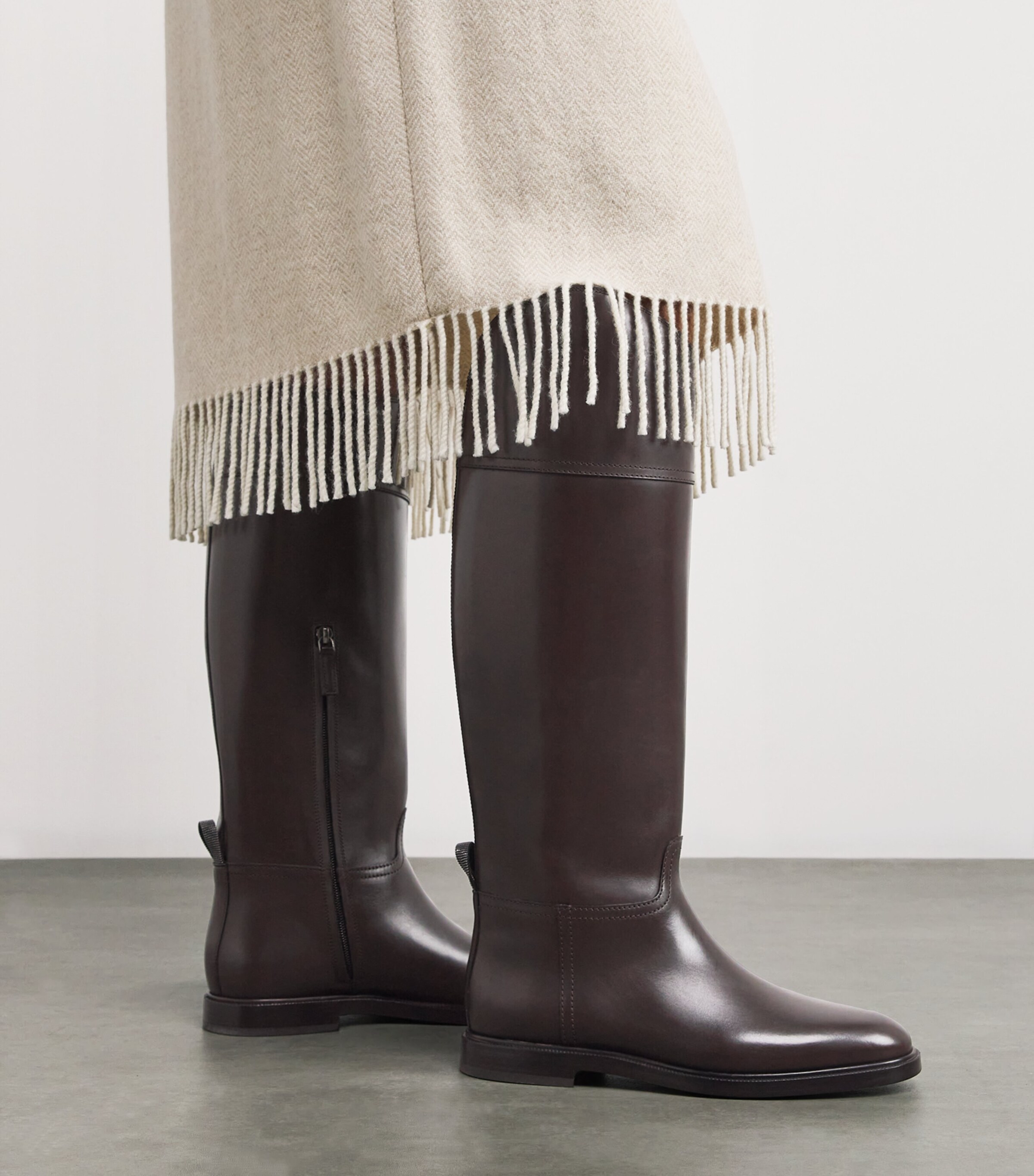 Brunello Cucinelli Brown Leather Riding Boots | Harrods US