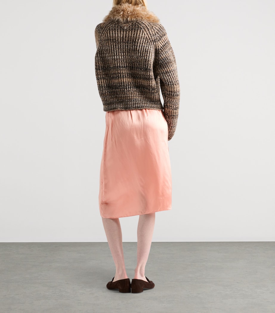 Satin-Blend Pencil Skirt F0311 Image 5