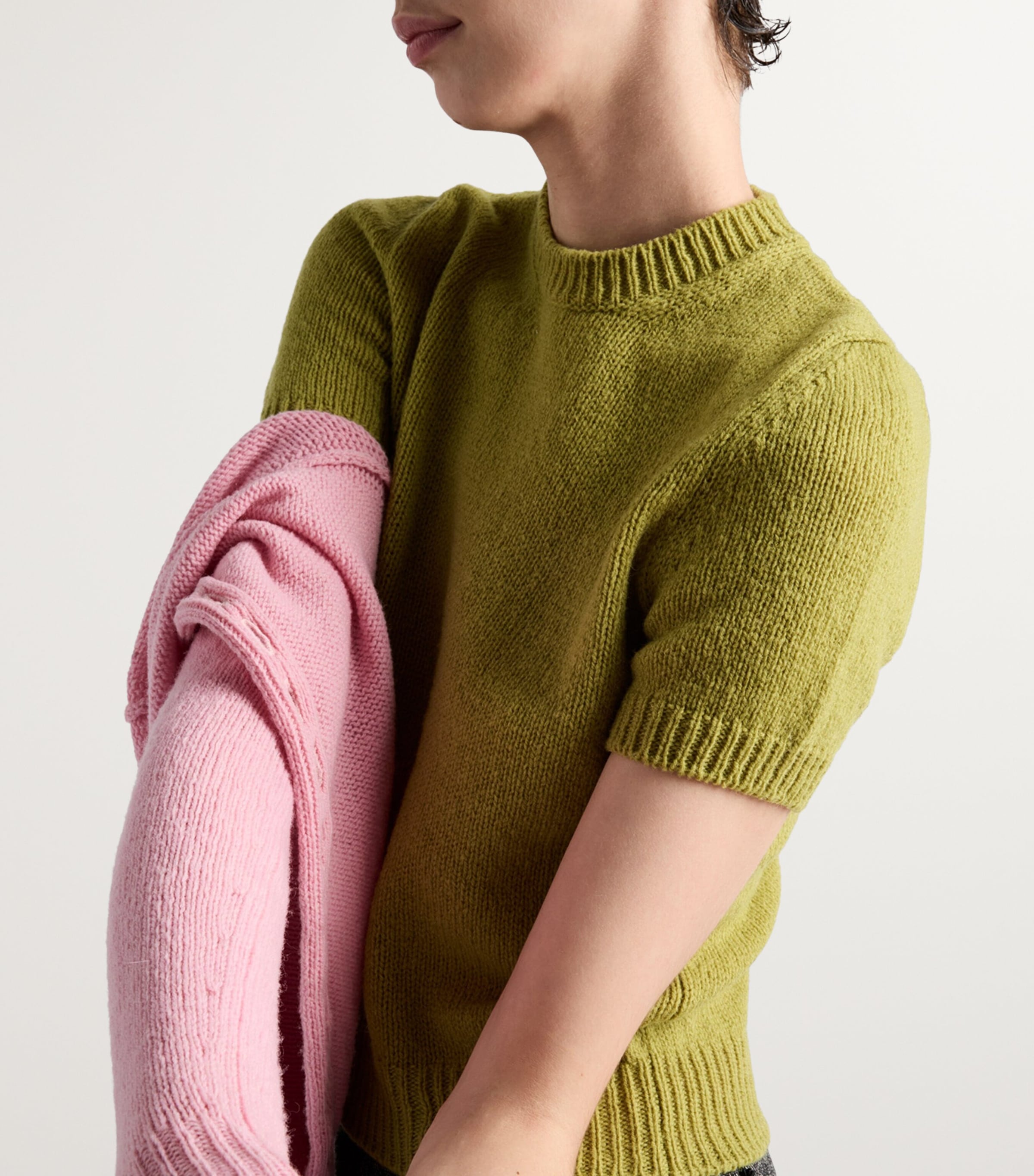 Cashmere Short-Sleeve Sweater F0362 Image 3