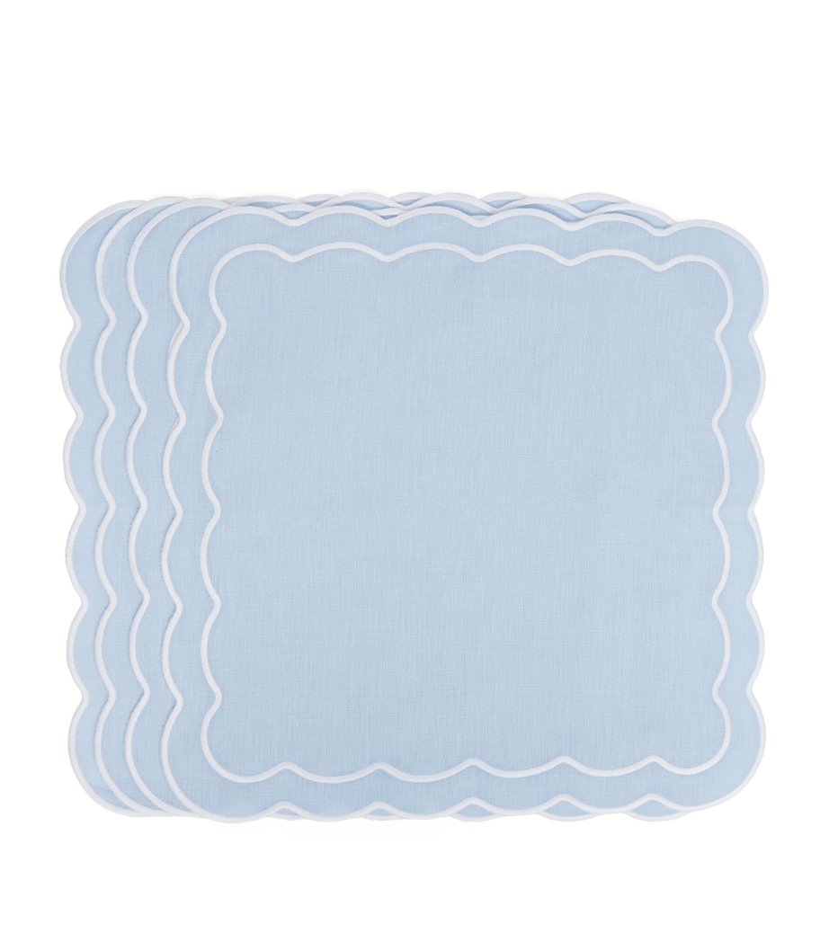 Set of 4 Bella Blue Napkins (50cm x 50cm) PALE BLUE Image 3