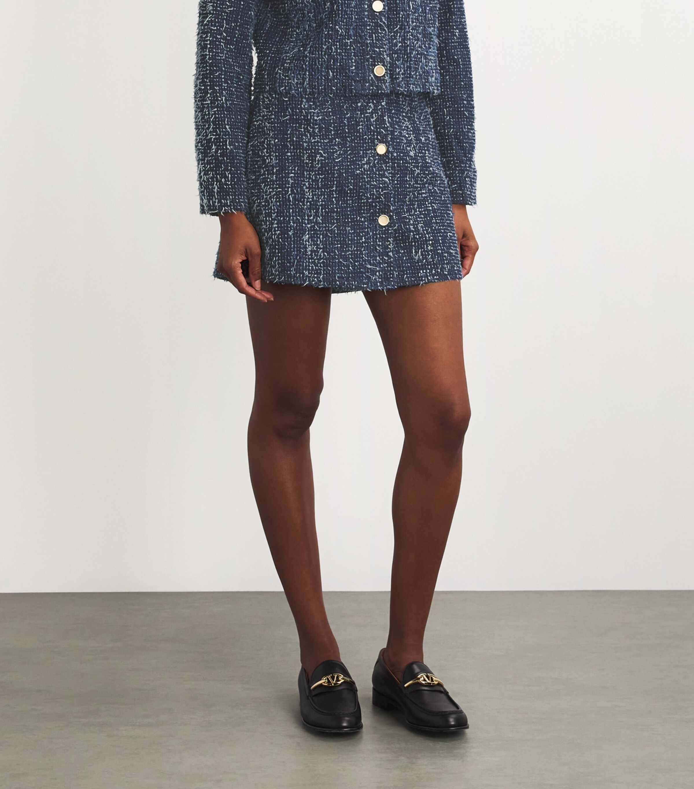 FRAME Womens Denim Bouclé Mini Skirt Magic Image 3