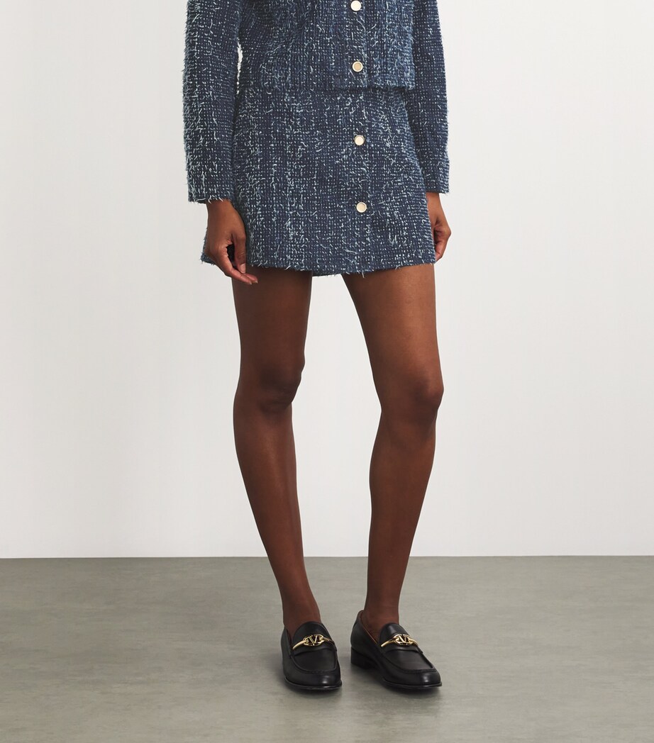 FRAME Womens Denim Bouclé Mini Skirt Magic Image 3