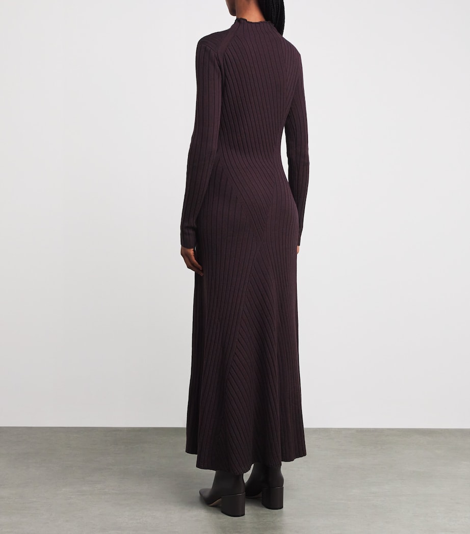 Wool-Silk Rib-Knit Maxi Dress MOSTO Image 3