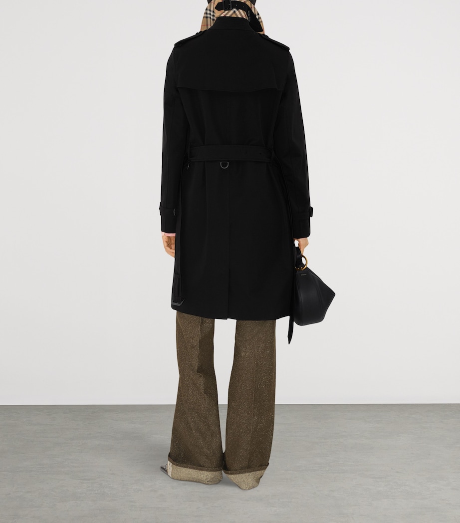 Gabardine Mid-Length Kensington Heritage Trench Coat BLACK Image 4